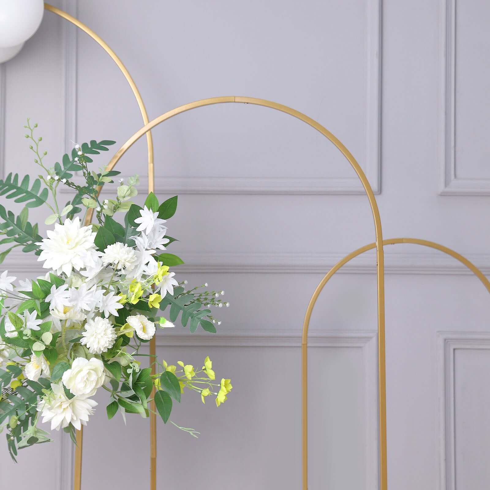 5ft Gold Metal Wedding Arch Chiara Backdrop Stand Floral Display Frame With Round Top