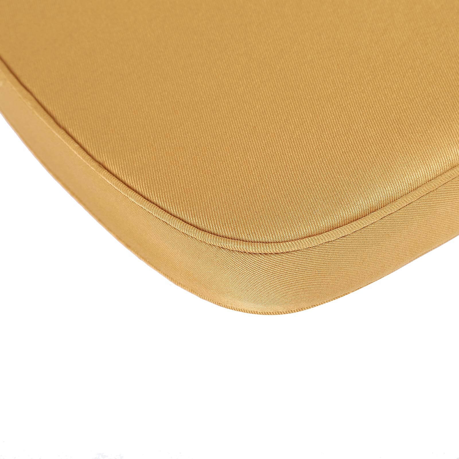 Chiavari Chair Cushion with 1.5" Thick Memory Foam and Ties Gold - Stylish Removable Cover for Comfort