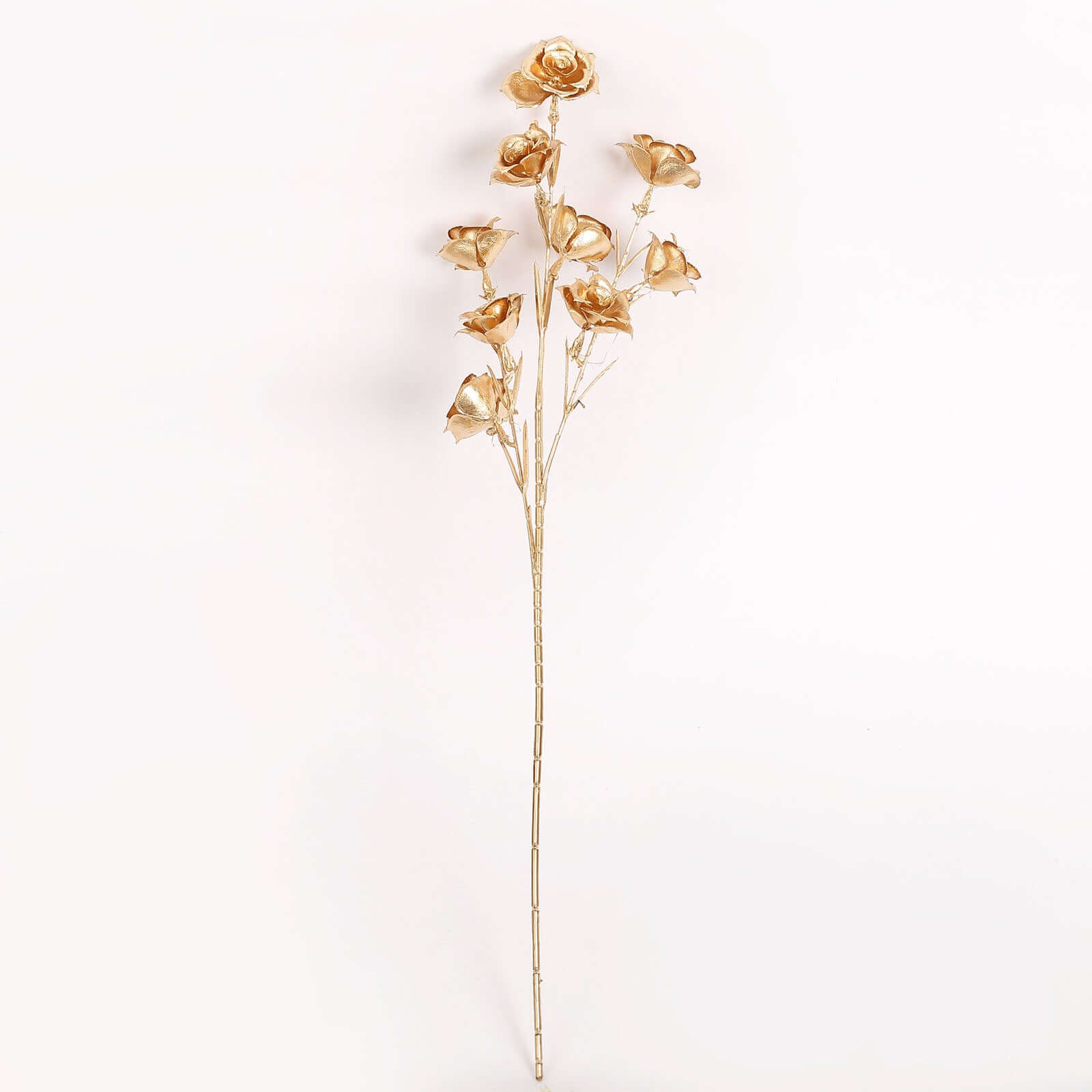 3-Pack Artificial Rose Flower Sprays Metallic Gold - Realistic Faux Floral Branches for Stylish Bouquets & Centerpieces 22"