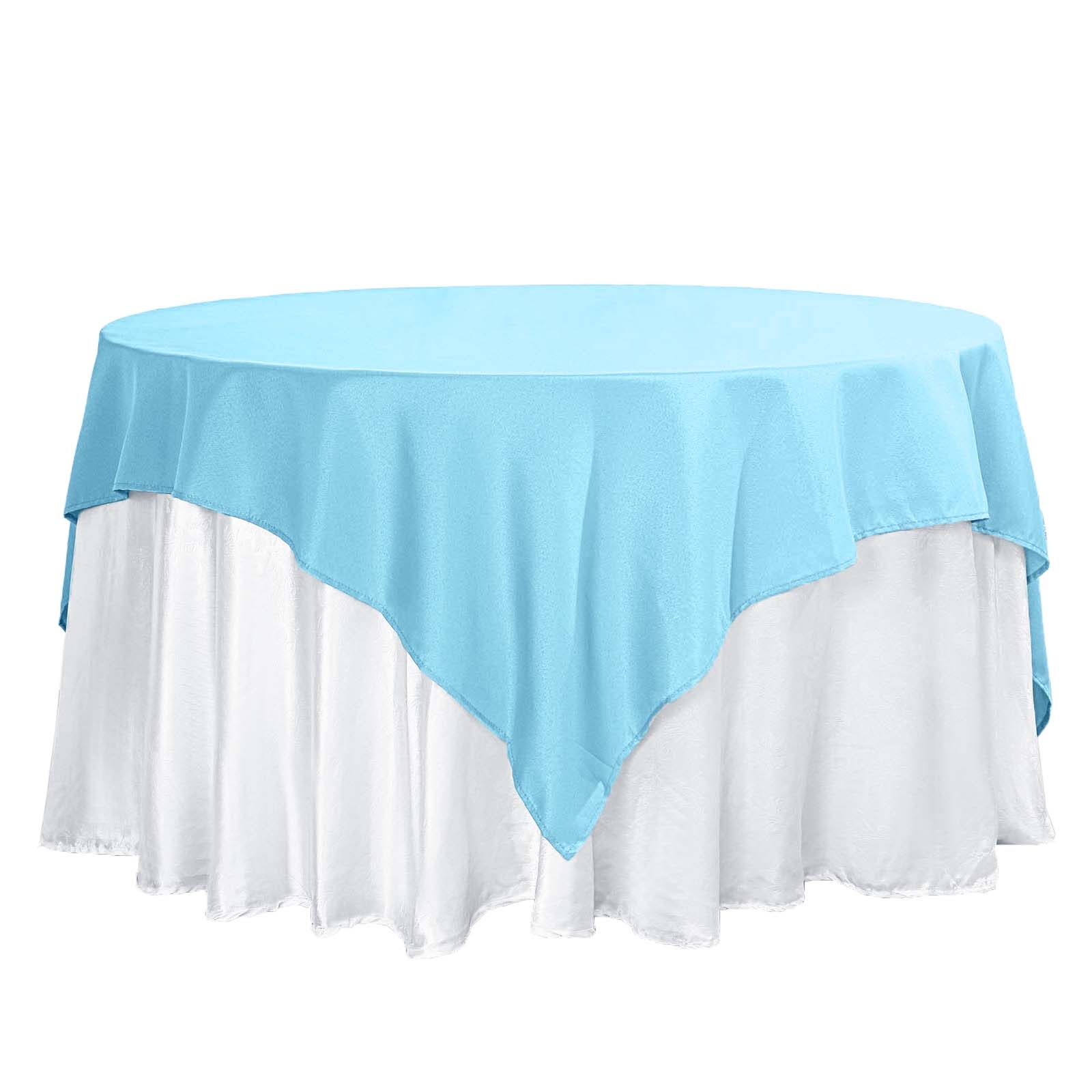 Polyester Square 70"x70" Tablecloth Light Blue - Wrinkle-Resistant & Durable Table Cover