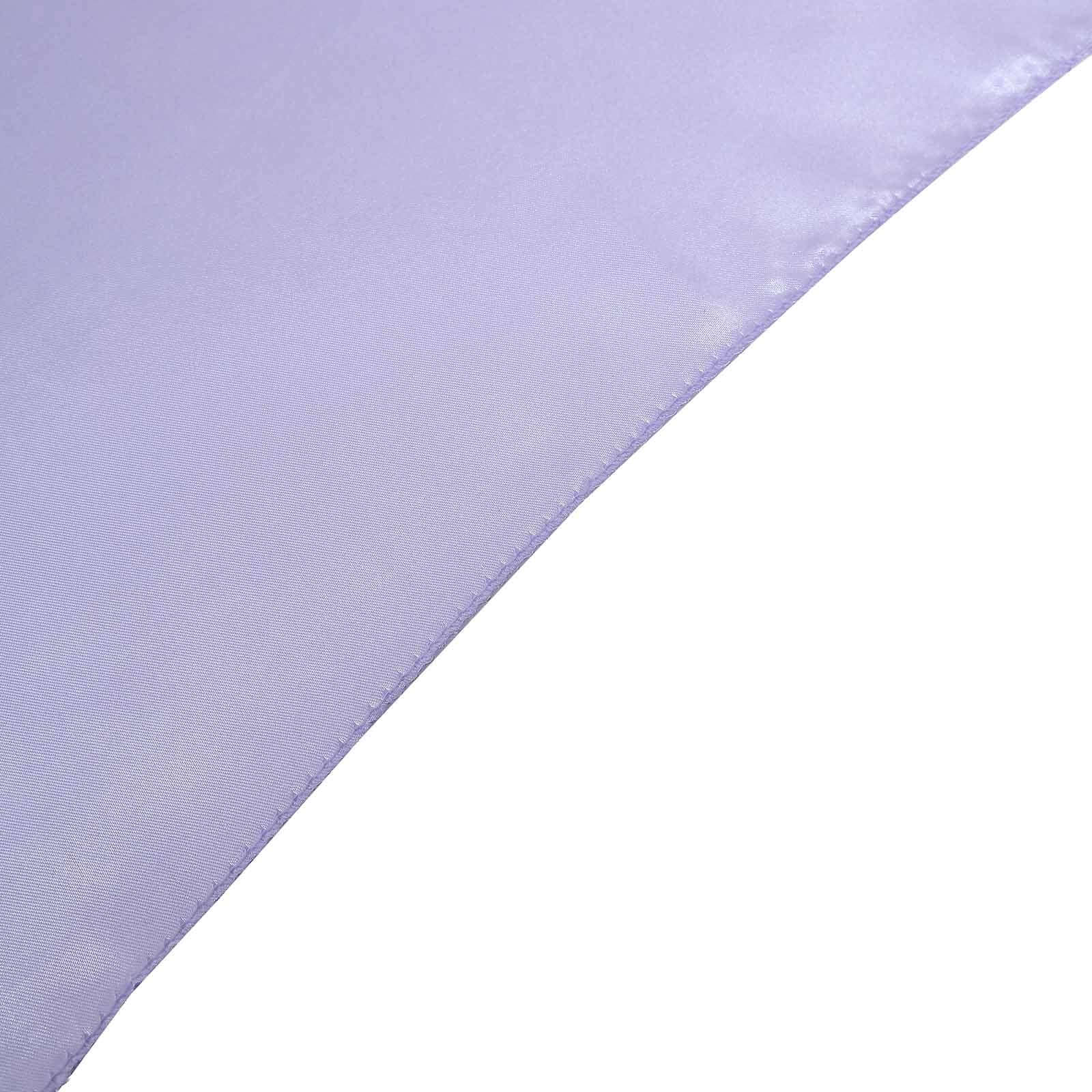 Satin Chair Cover Self-Tie Universal Design Lavender Lilac - Durable Slip-On Cover for Folding, Dining, Banquet & Standard Chairs