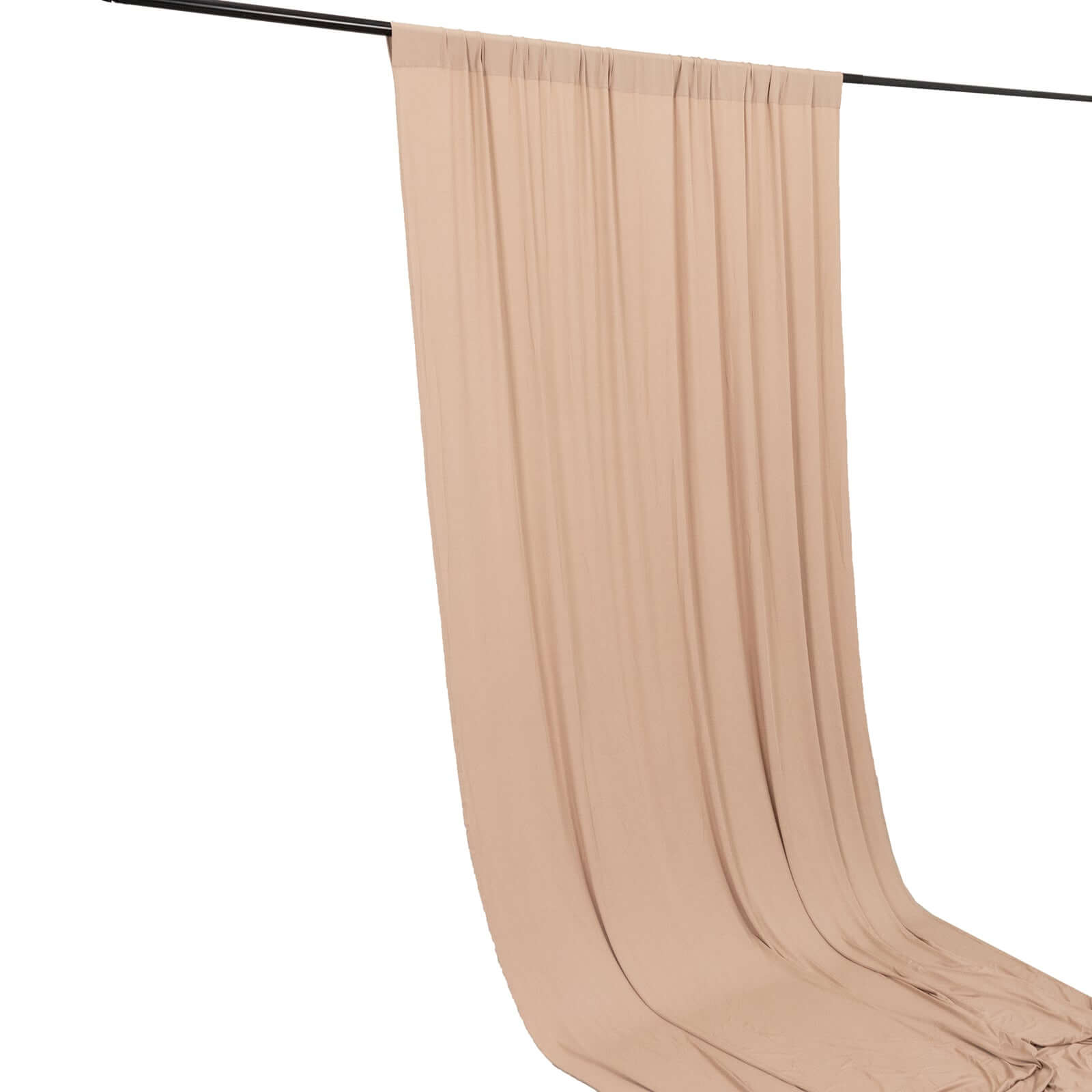 Nude 4-Way Stretch Spandex Event Curtain Drapes, Wrinkle Free Backdrop Event Panel with Rod Pockets - 5ftx10ft