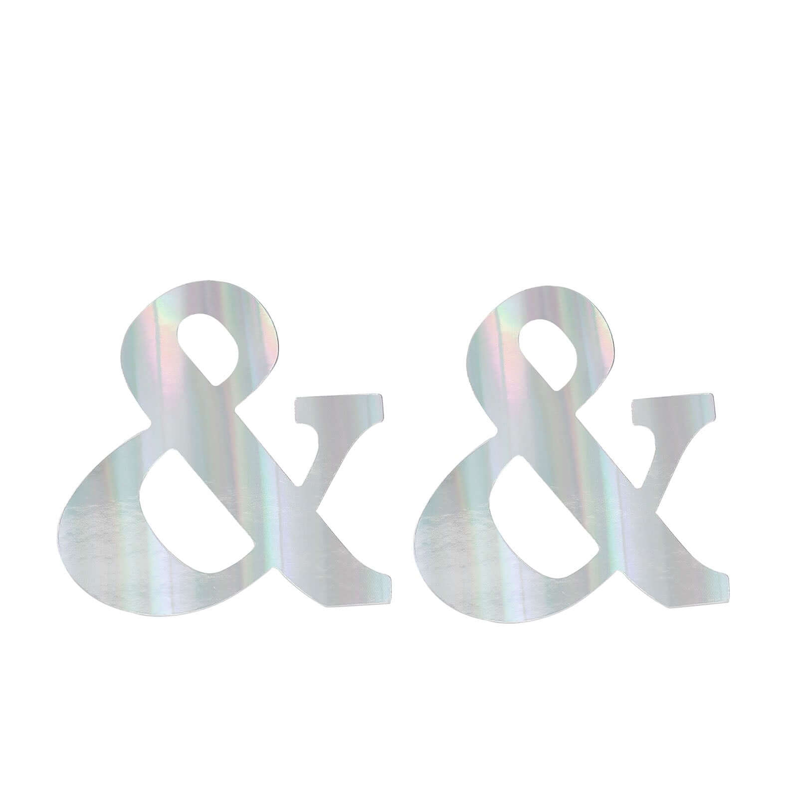4 Pack 5" Iridescent Alphabet Symbol "&" Sticker Banners, Customizable Stick On Letters