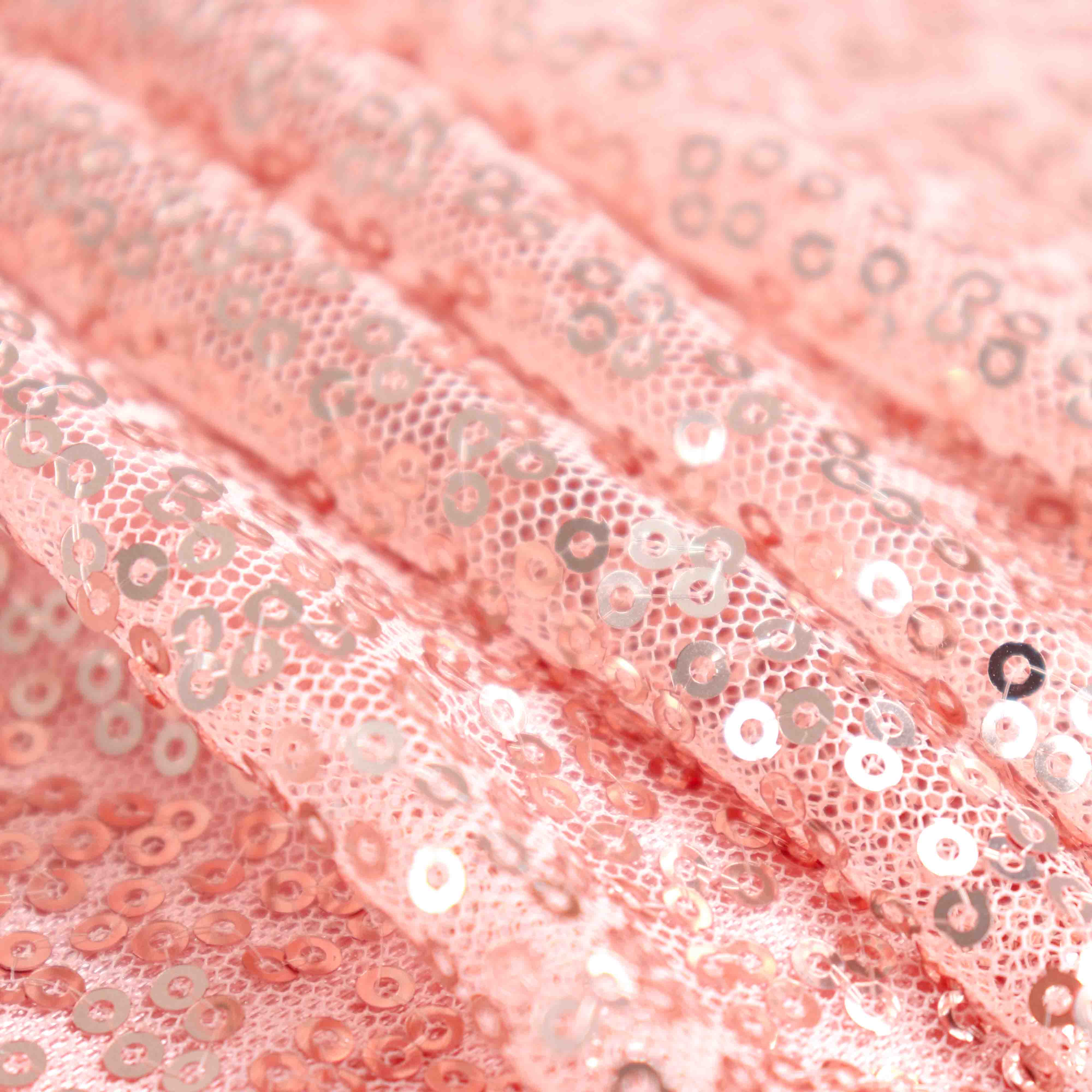 Sequin 17ft Table Skirt Rose Gold - Pleated Satin With Top Velcro Strip