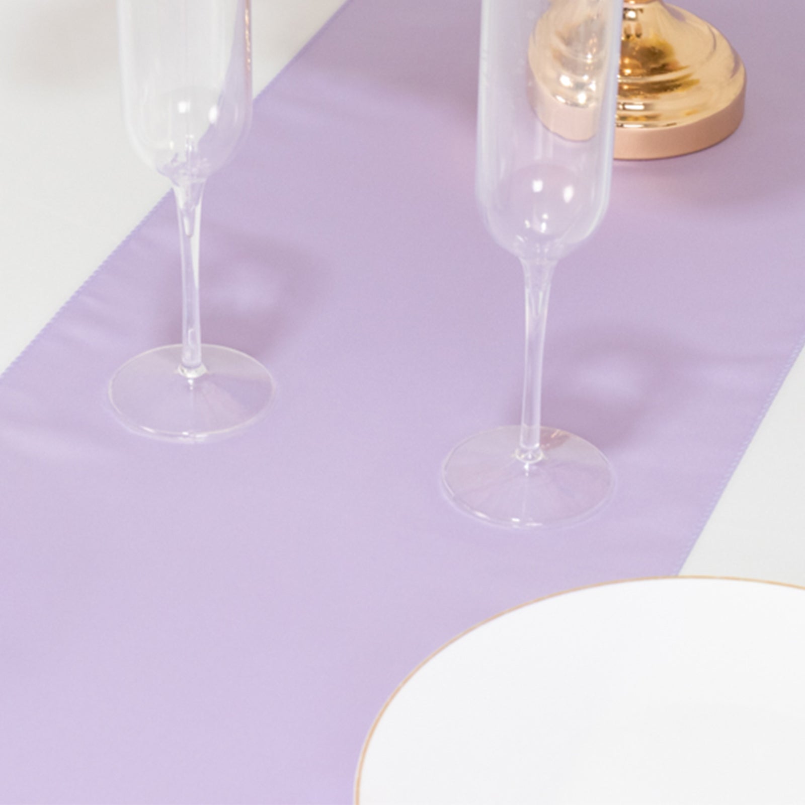 Lamour Satin 12"x108" Table Runner Lavender Lilac - Smooth & Lustrous Finish