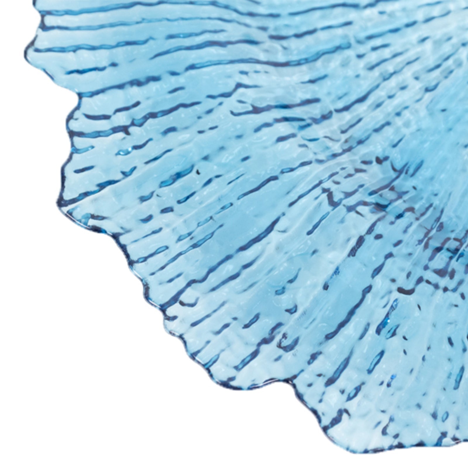 6-Pack Acrylic Plastic Round Charger Plates 13" in Transparent Dusty Blue with Reef Design, Dinner Charger Tableware