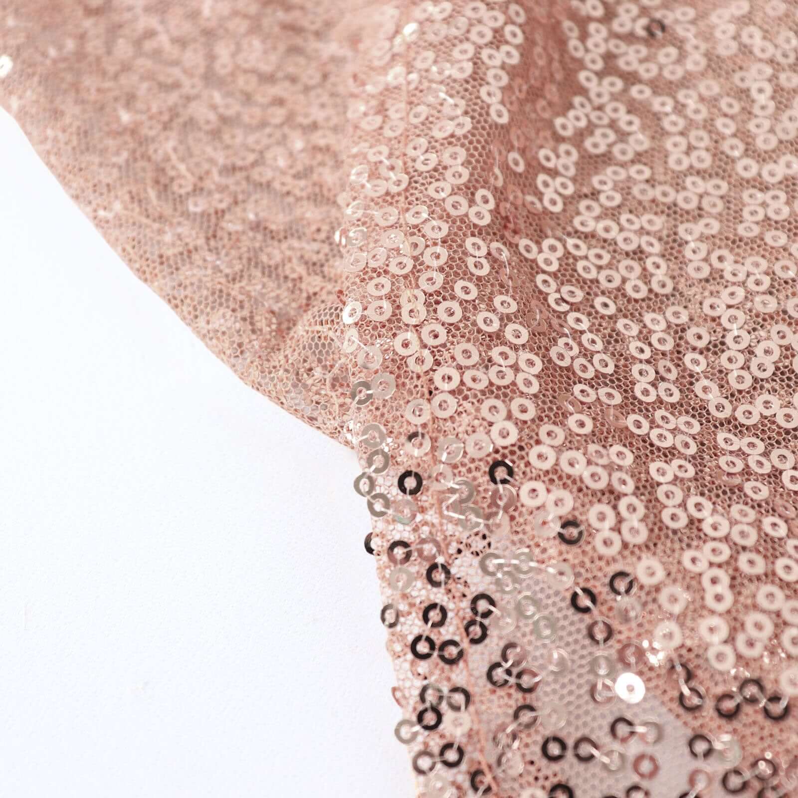 Sequin 120" Round Tablecloth Rose Gold - Seamless Glittering Table Cover