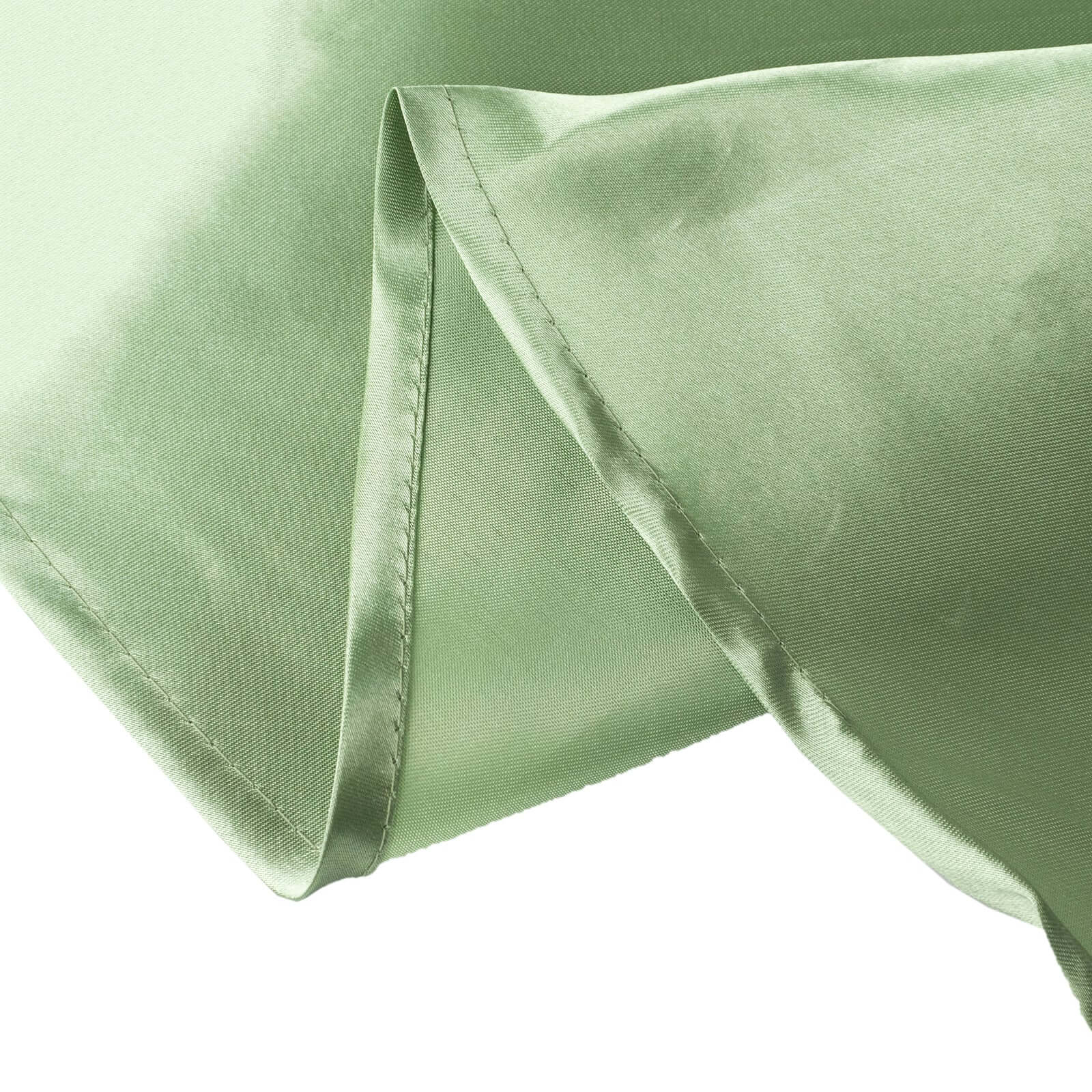 Satin 132" Round Tablecloth Sage Green - Stylish Seamless Table Cover