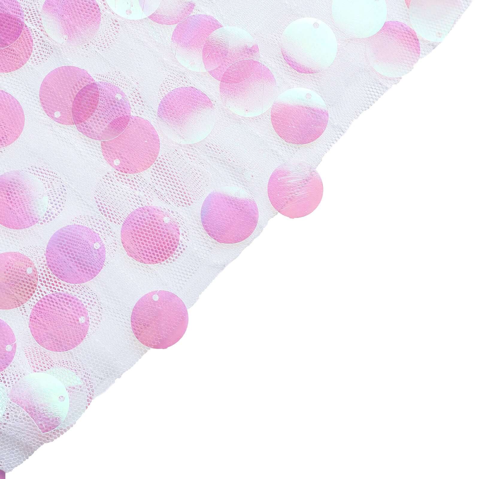 5 Pack Big Payette Sequin 13"x10" Chair Sash Bands Iridescent - Stylish Glittering Decor for Weddings & Gatherings