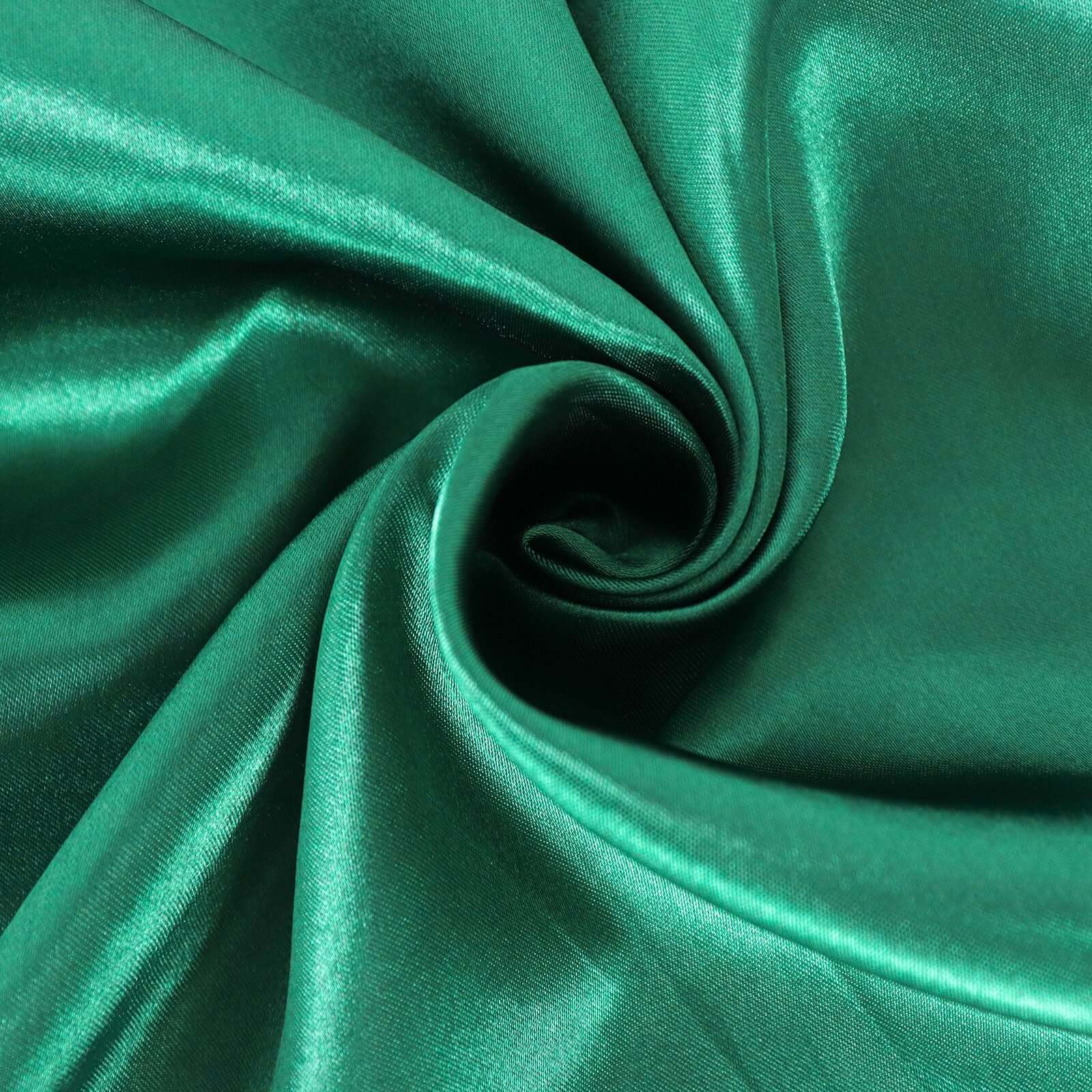 Satin 90" Round Tablecloth Hunter Emerald Green - Smooth and Lustrous Table Cover