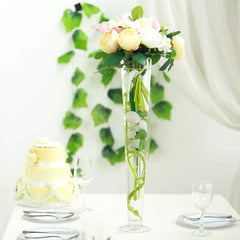 6-Pack Glass Trumpet Vases Clear - Durable Design for Chic Event Displays 24"