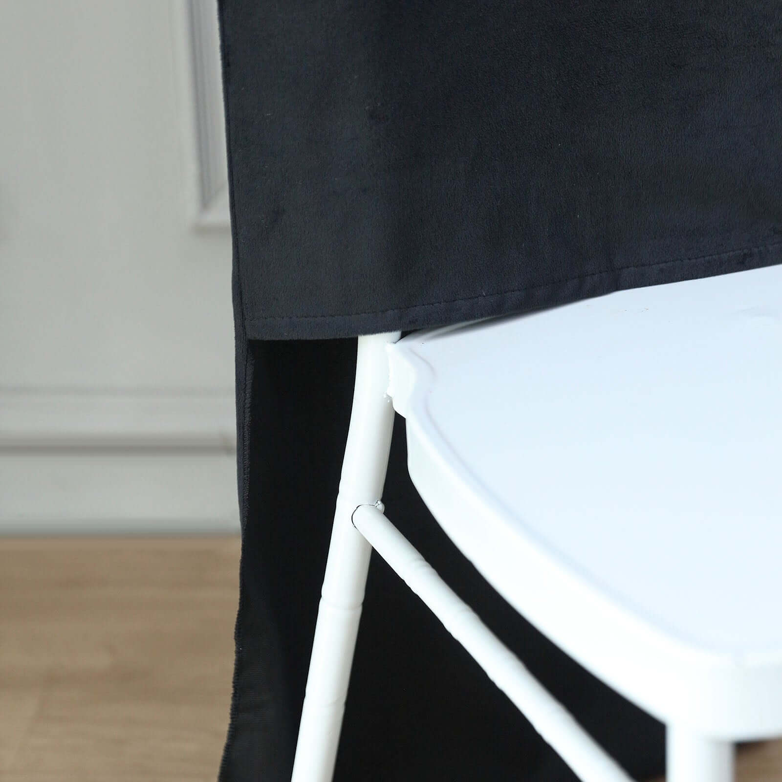 Velvet Chair Back Slipcover for Chiavari Chairs Black - Soft and Smooth Solid Chair Back Cover Cap for Weddings