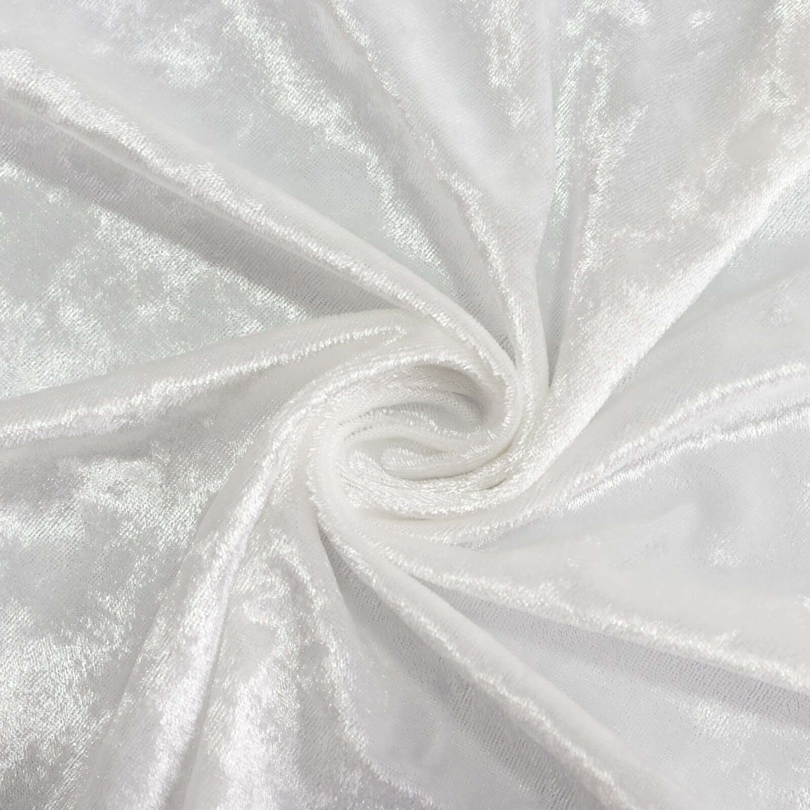 Premium Crushed Velvet 90"x156" Rectangle Tablecloth White - Reusable Soft & Sophisticated Seamless Table Cover