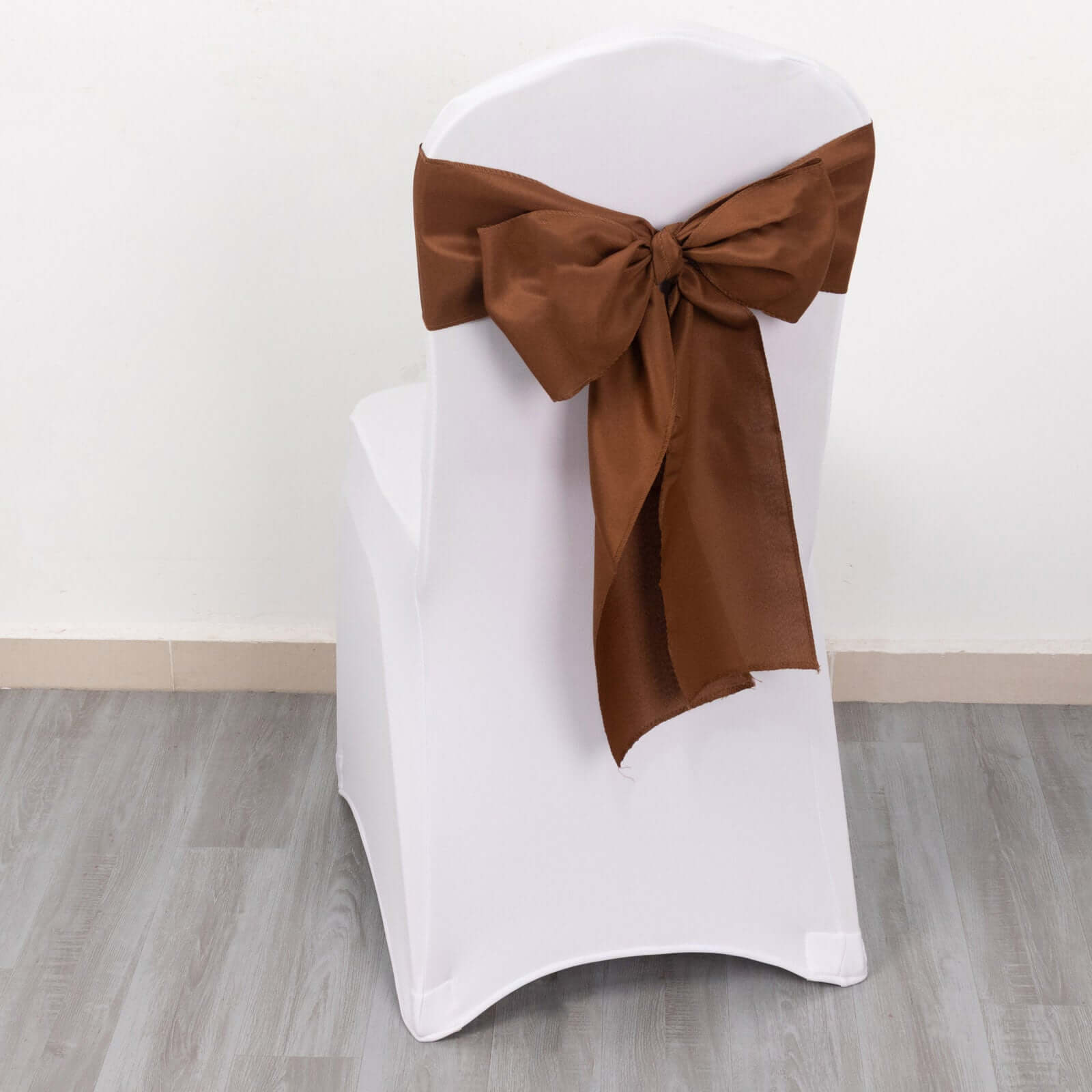 5 Pack Polyester Chair Sashes Cinnamon Brown 6"x108"