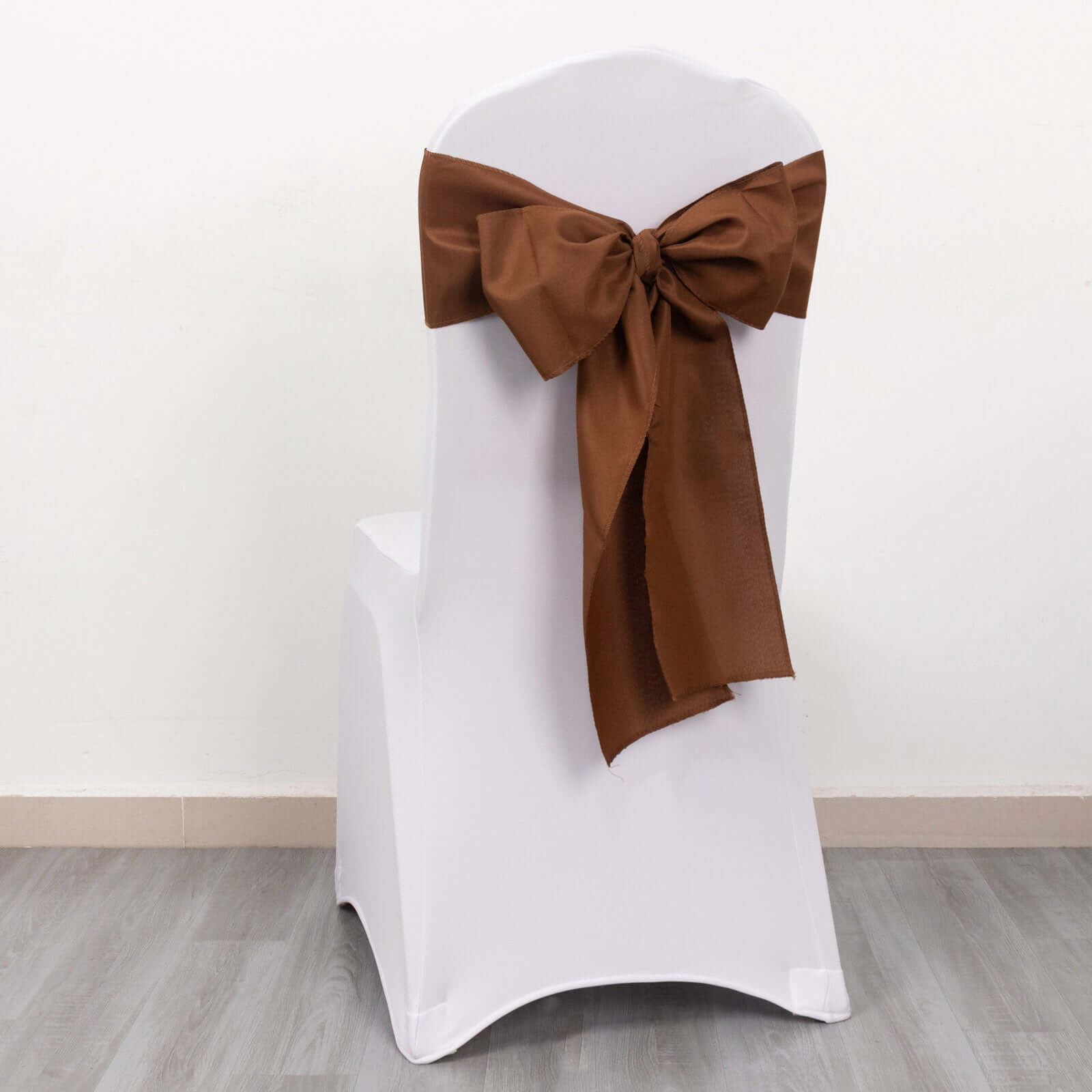 5 Pack Polyester Chair Sashes Cinnamon Brown 6"x108"