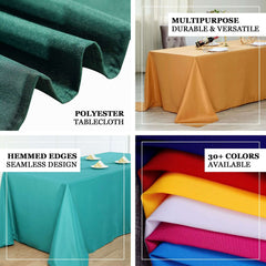 90"x132" Cinnamon Rose Seamless Polyester Rectangular Tablecloth for 6 Foot Table With Floor-Length Drop