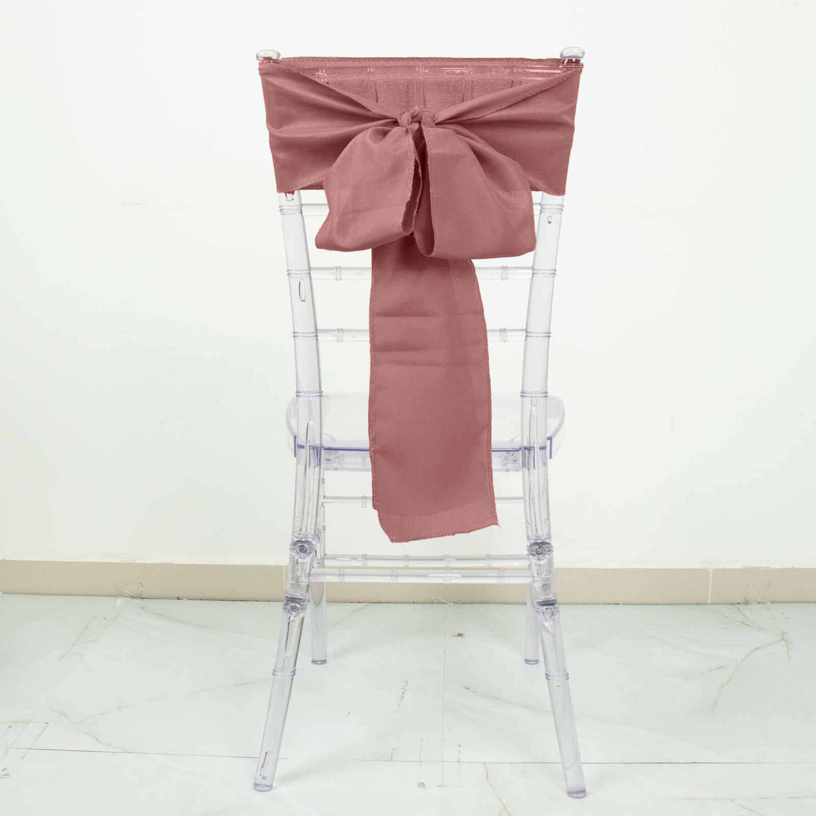 5 Pack Polyester Chair Sashes Cinnamon Rose 6"x108"