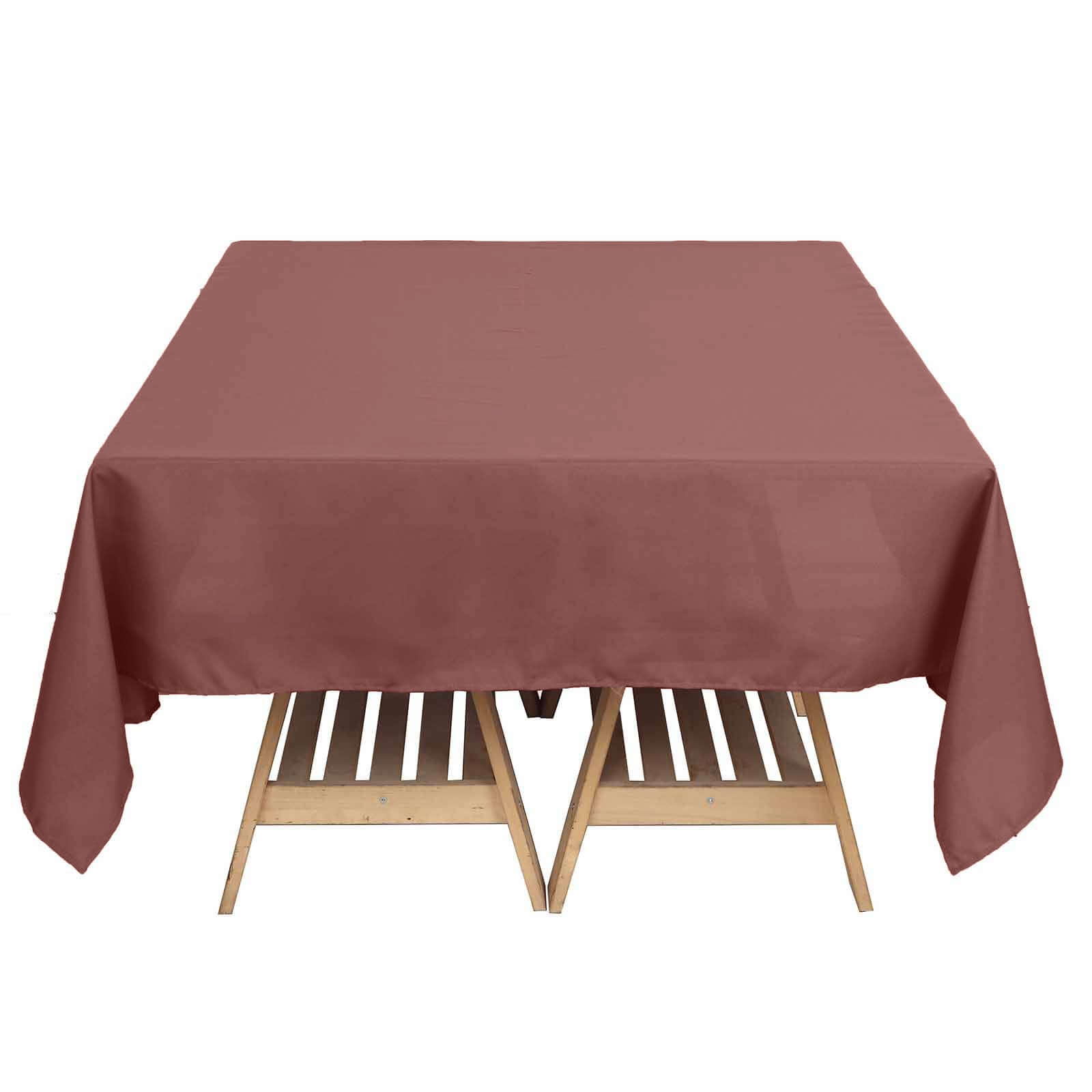 Cinnamon Rose Polyester Square Tablecloth 70"x70"