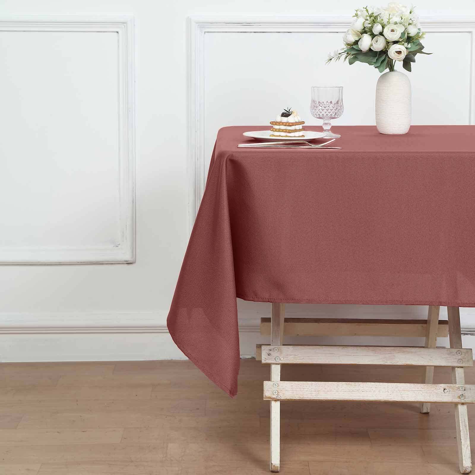 Polyester Square 54"x54" Tablecloth Cinnamon Rose - Wrinkle-Resistant & Durable Table Cover