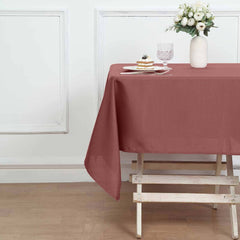 Polyester Square 54"x54" Tablecloth Cinnamon Rose - Wrinkle-Resistant & Durable Table Cover