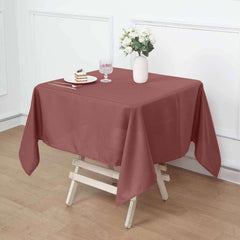 Polyester Square 54"x54" Tablecloth Cinnamon Rose - Wrinkle-Resistant & Durable Table Cover