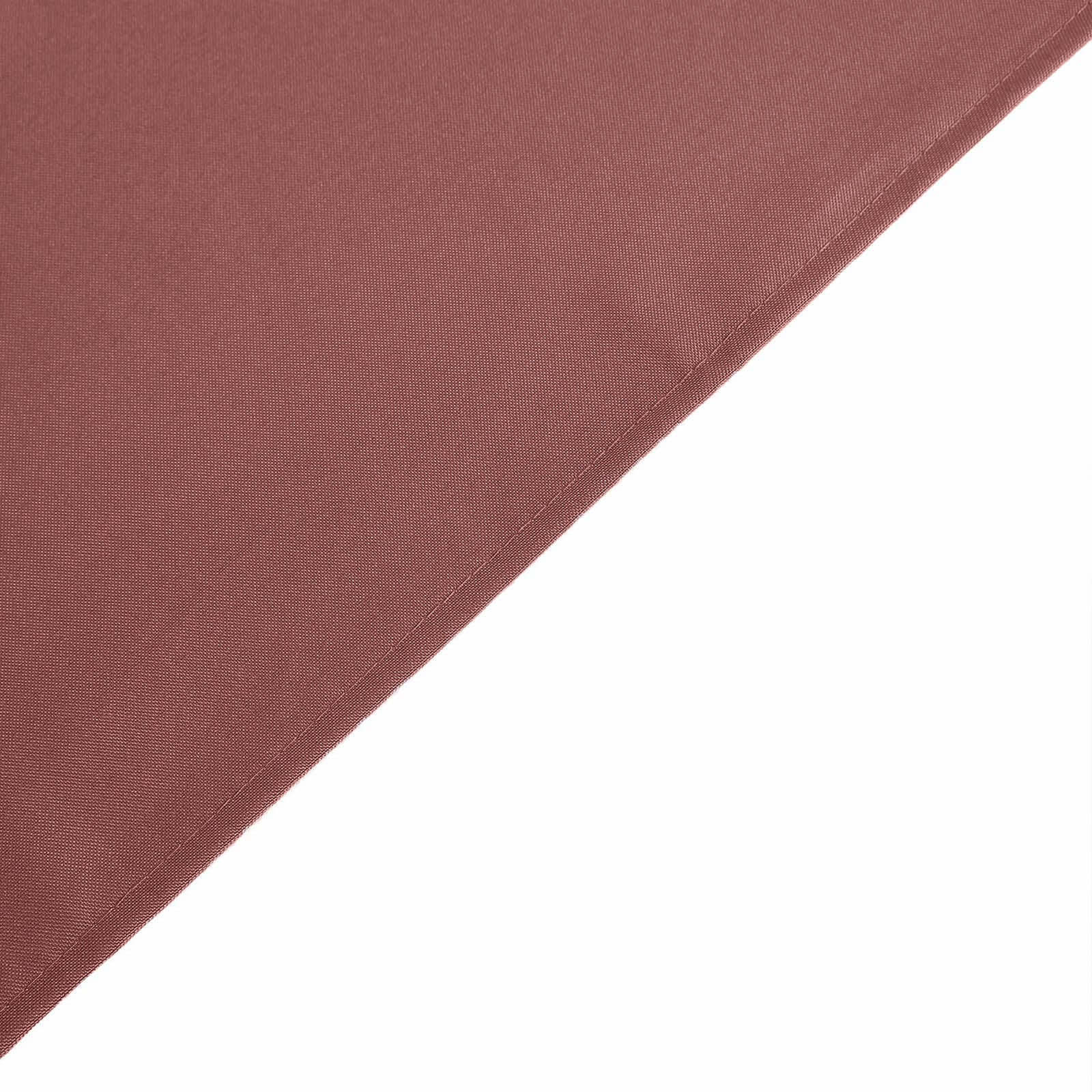 90"x132" Cinnamon Rose Seamless Polyester Rectangular Tablecloth for 6 Foot Table With Floor-Length Drop