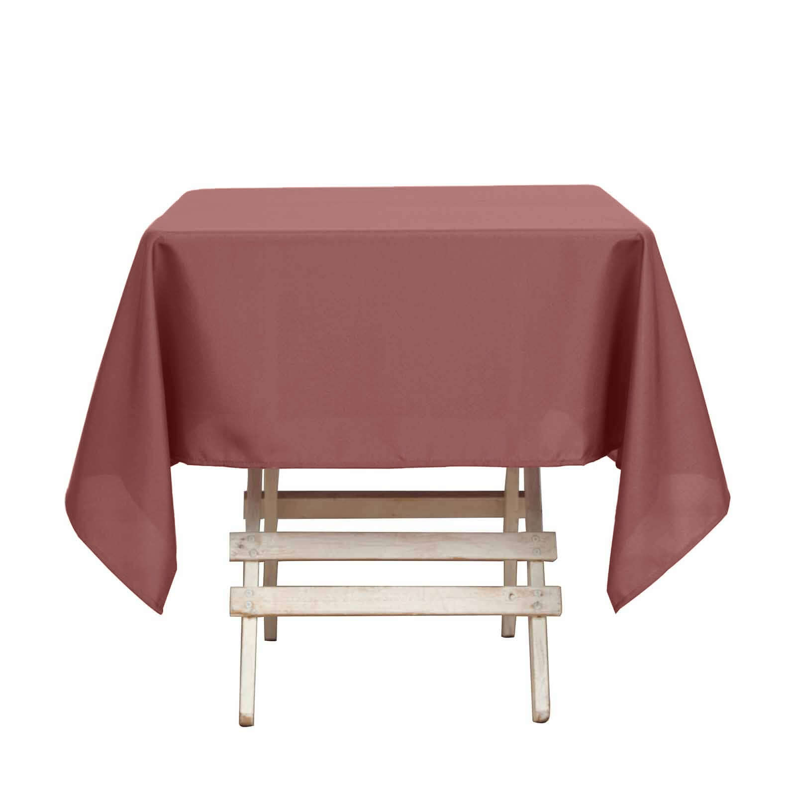 Polyester Square 54"x54" Tablecloth Cinnamon Rose - Wrinkle-Resistant & Durable Table Cover