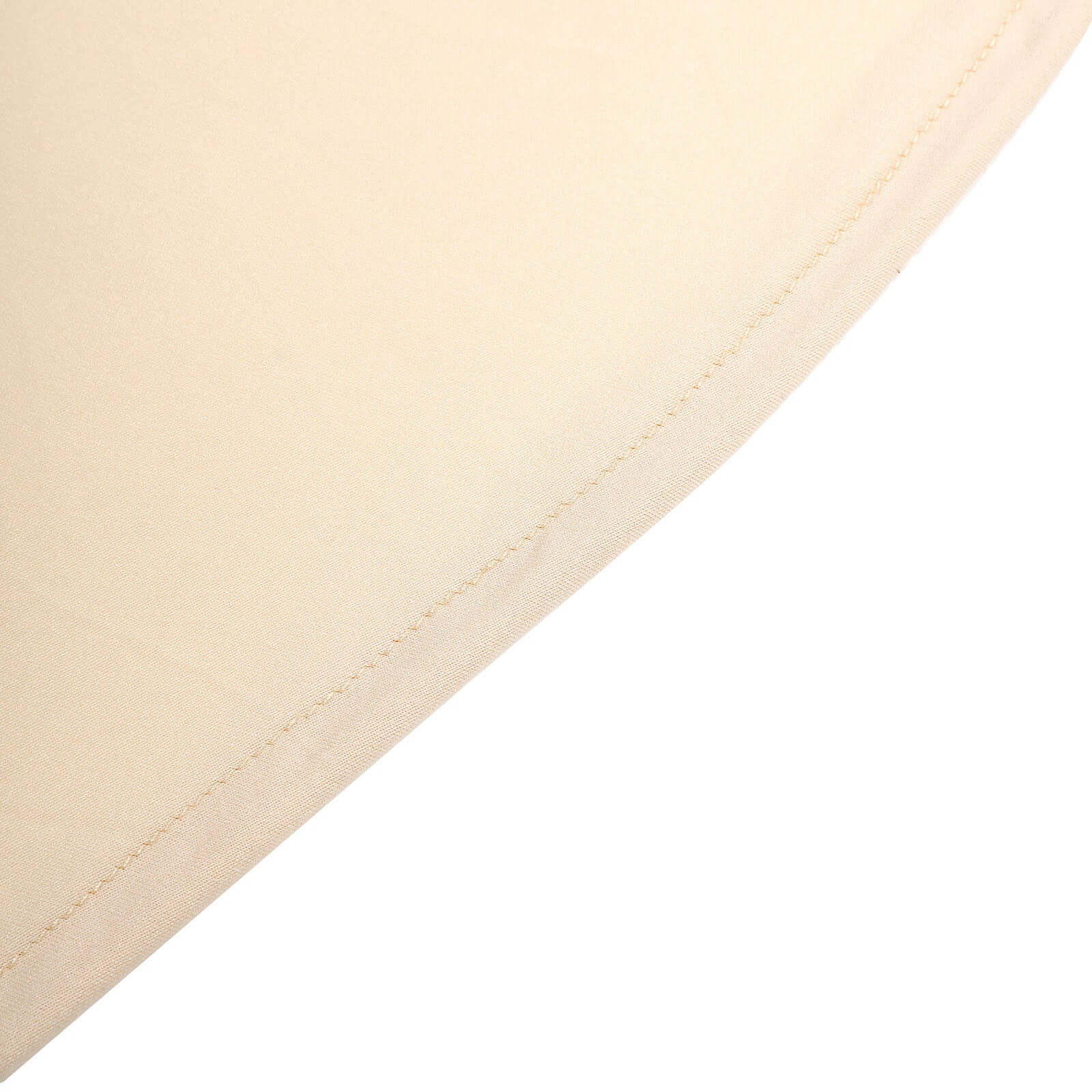 Spandex 32" Round Cocktail Table Cover Skirt Beige With Natural Wavy Drapes