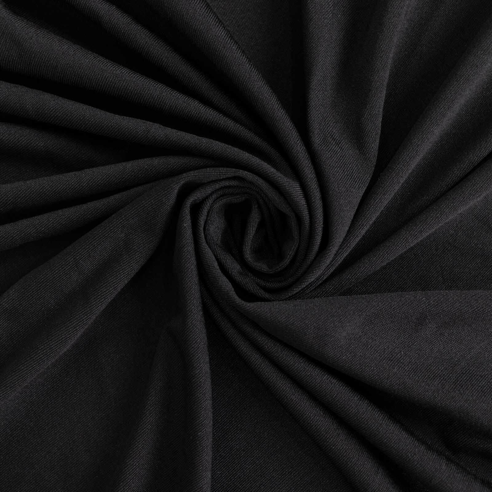 Stretch Spandex 48"x30" Rectangle Tablecloth Top Cover Black - Durable Form-Fitting Table Cover