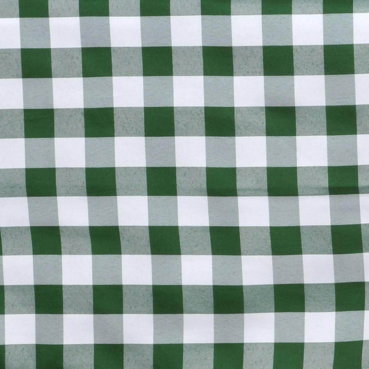 Polyester 108" Round Tablecloth White/Green - Checkered Buffalo Plaid Table Cover