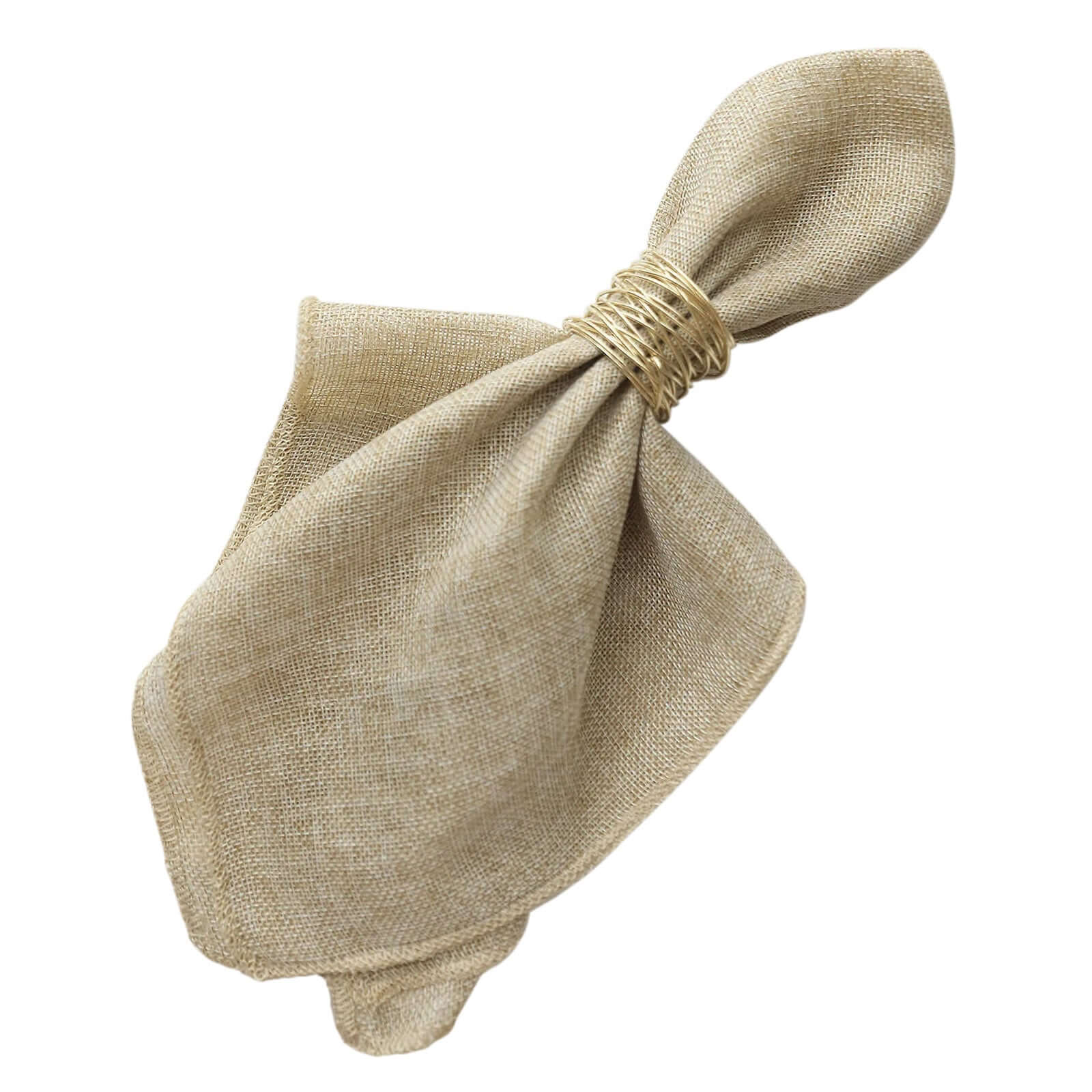 5 Pack Faux Jute 19"x19" Napkins Natural - Authentic Burlap Look Cloth Napkins
