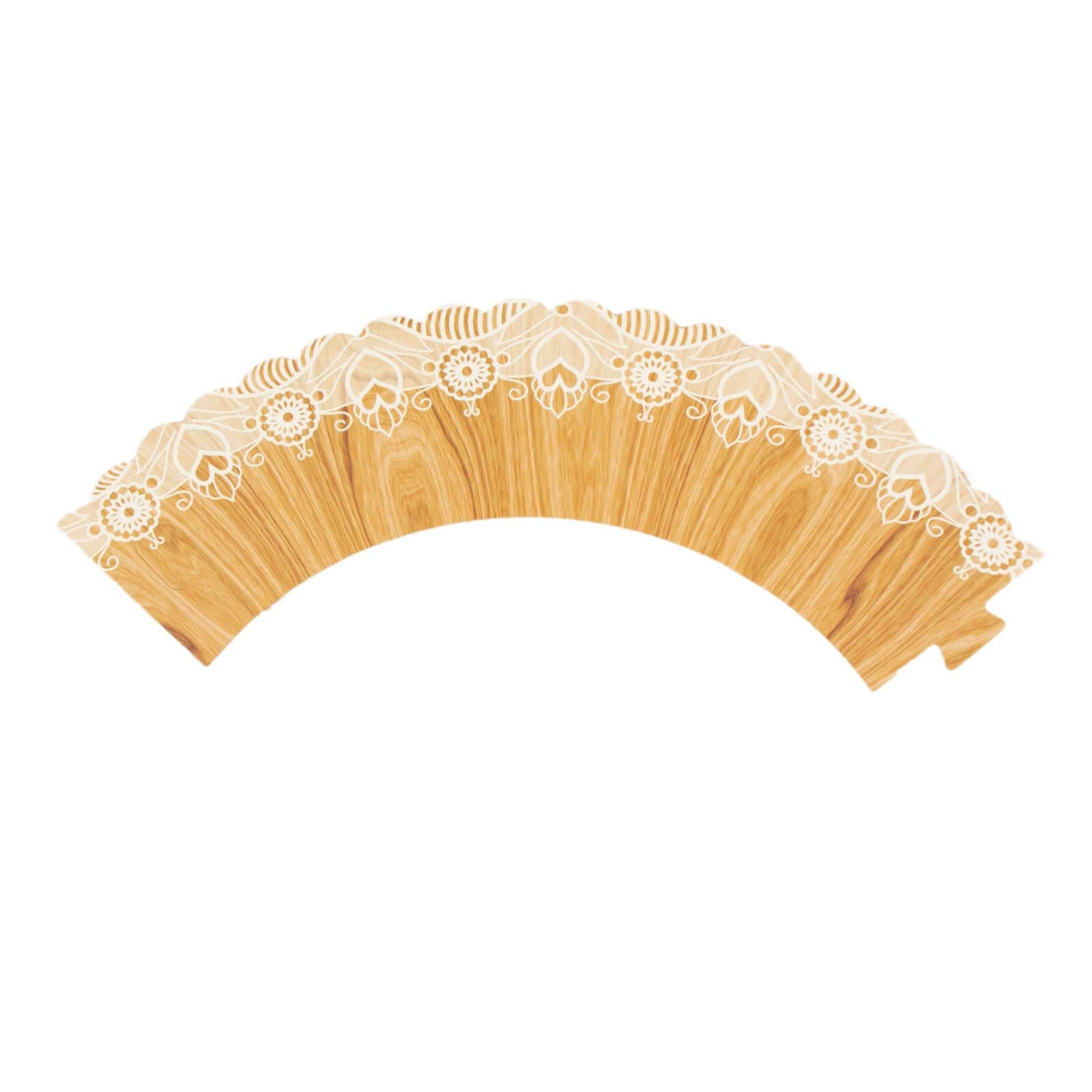 25-Pack Paper Cupcake Wrappers Wood Grain and Lace Print Design Natural - Boho Muffin Baking Cup Wraps