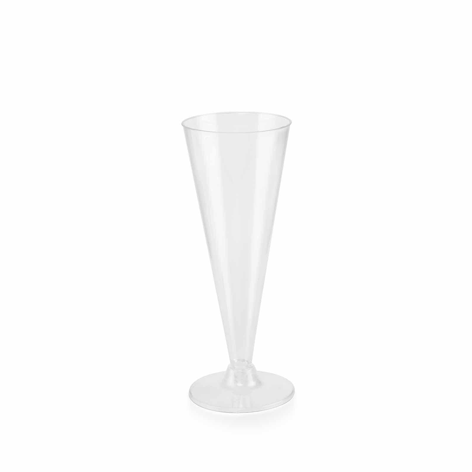 12-Pack Plastic Champagne Flutes Trumpet Clear - Durable Disposable Toasting Glasses 7oz