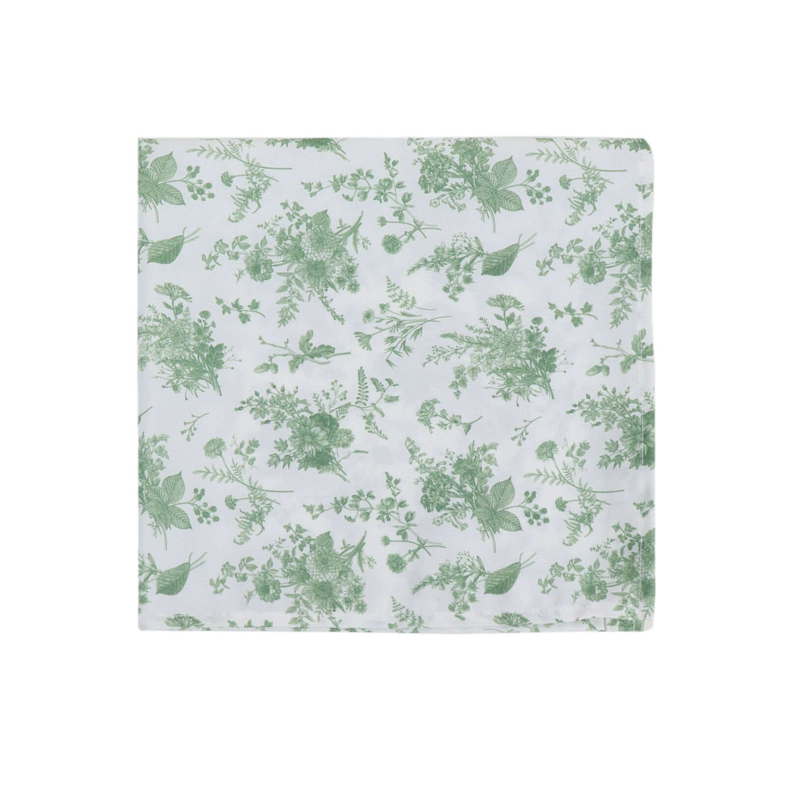 5 Pack Polyester 20"x20" Napkins Dusty Sage Green French Toile Pattern - Stylish Floral Dinner Napkins for Weddings, Events & Parties