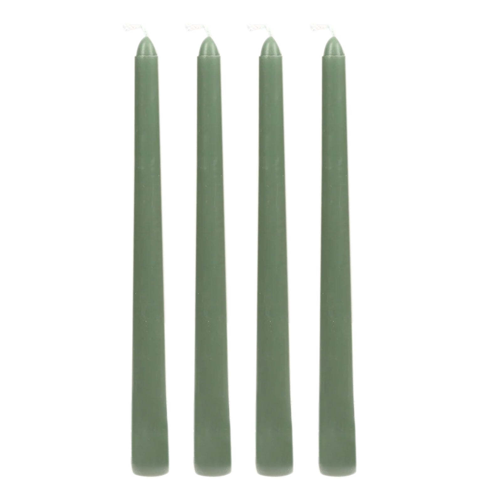 12-Pack Taper Candles Premium Wax Design Dusty Sage Green - Unscented Candles for Upscale Settings 10"