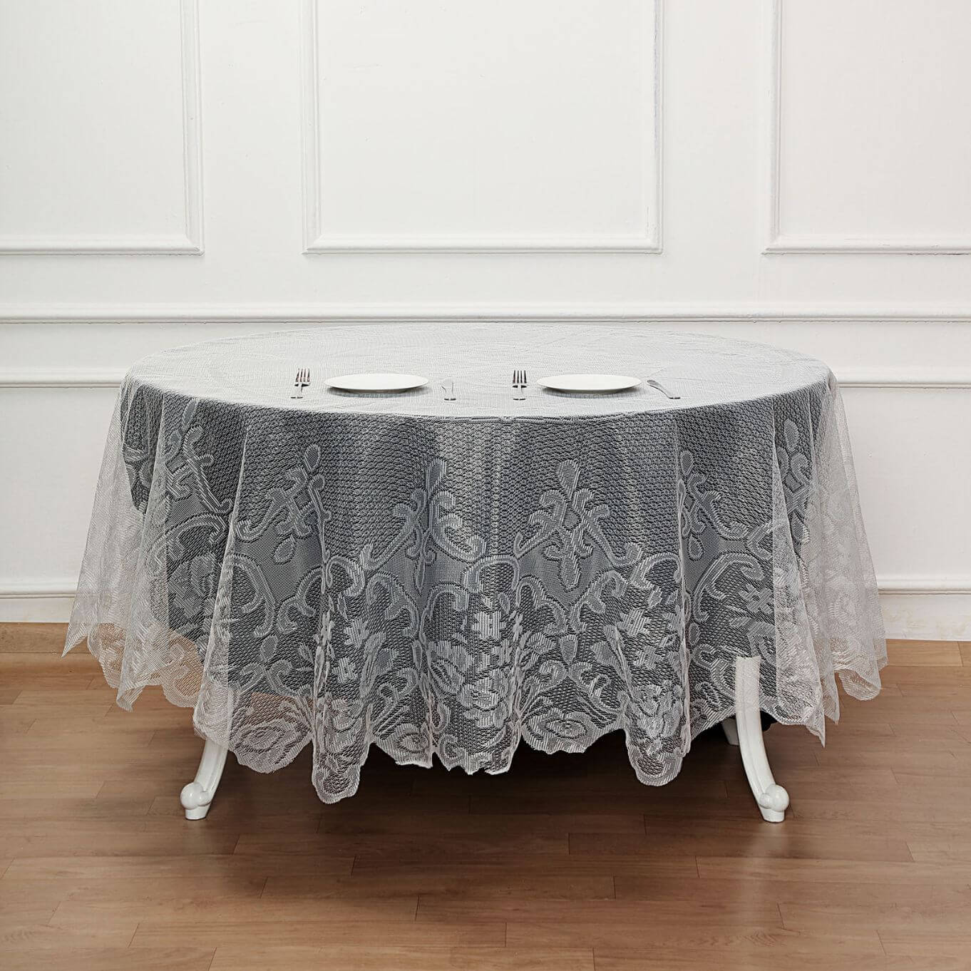 Lace 90" Round Tablecloth Ivory - Premium Design for Versatile Table Decor