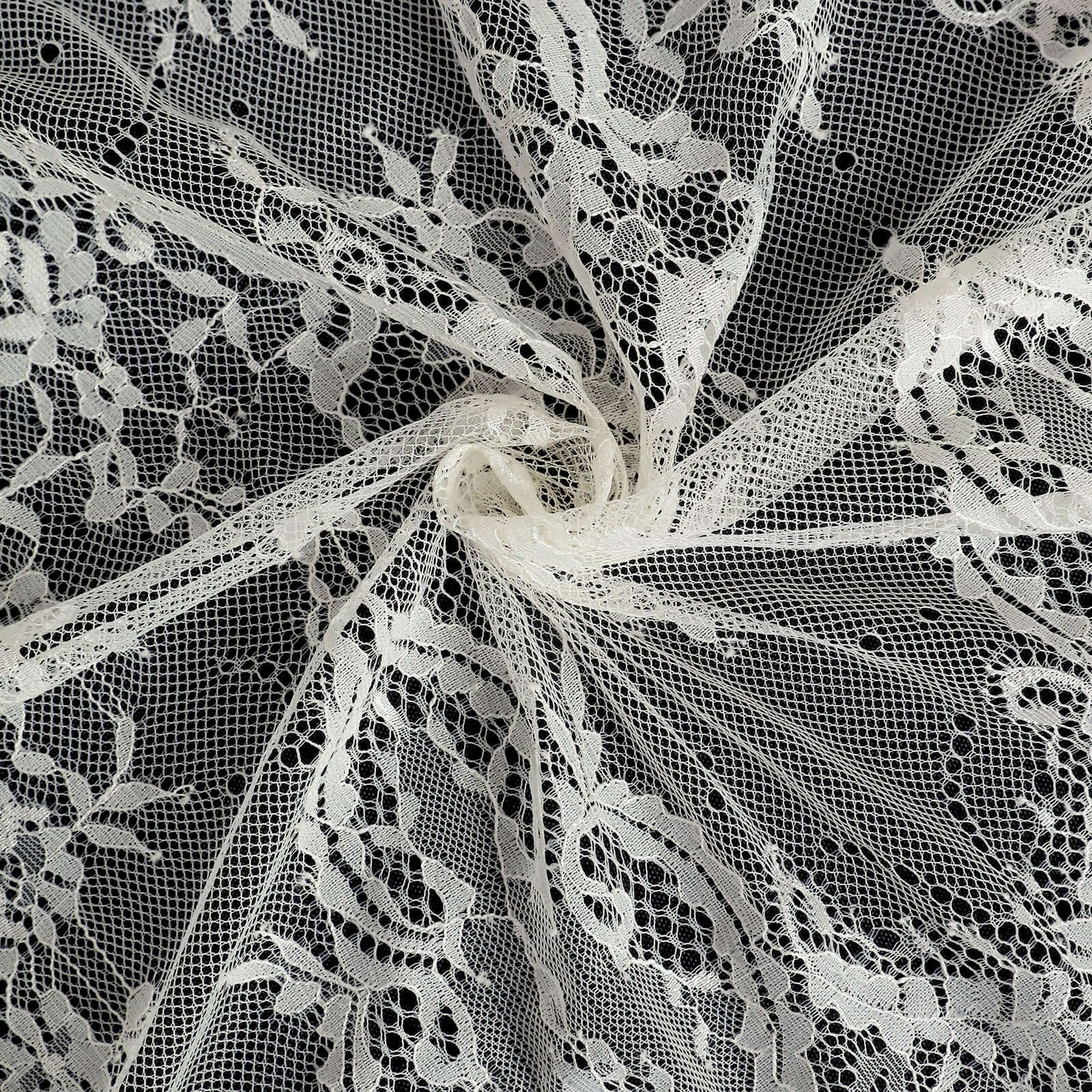 Lace 60"x120" Rectangle Tablecloth Ivory - Vintage Lace Design with Scalloped Frill Edges