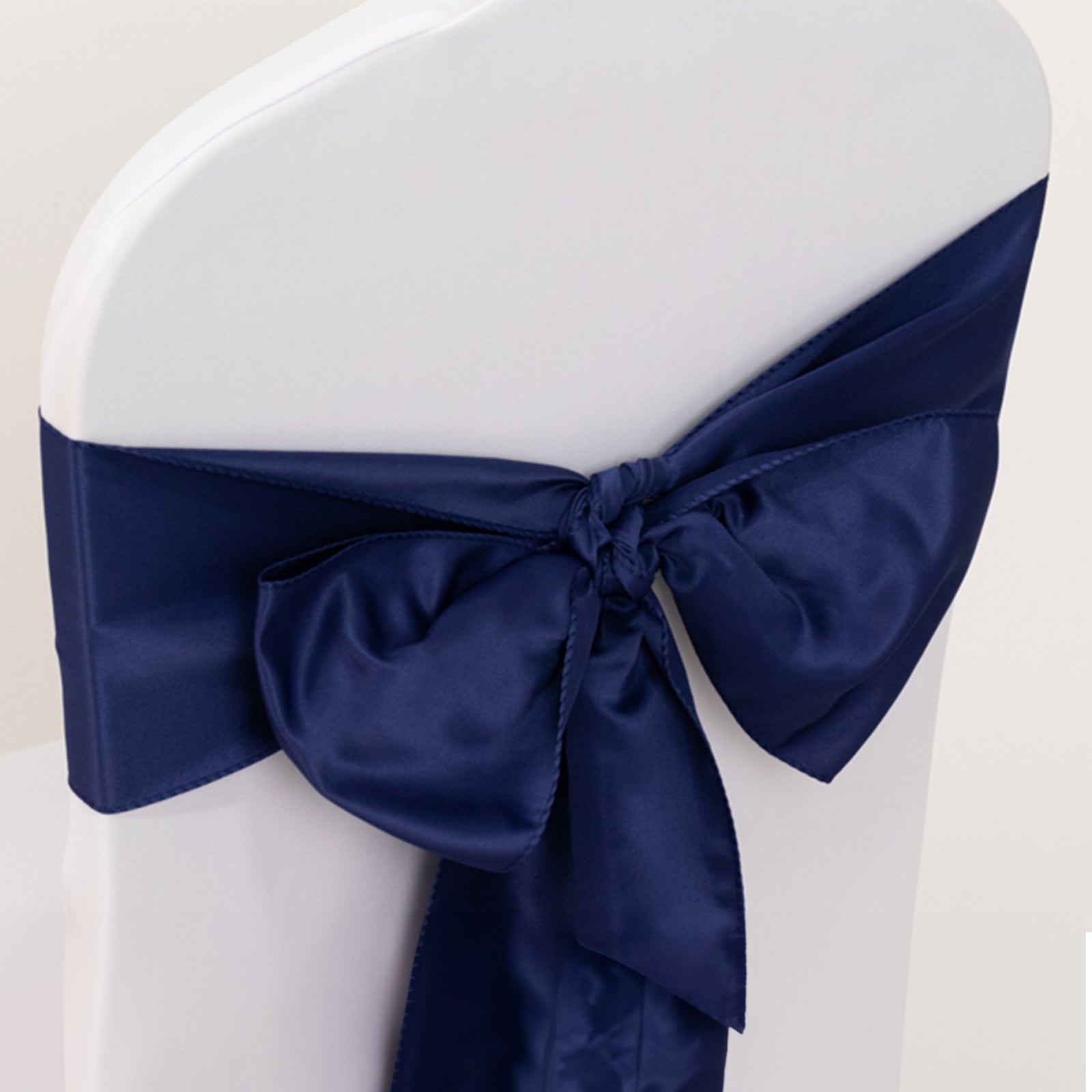 5 Pack Lamour Satin 6"x106" Chair Sashes Navy Blue - Stylish Reusable Decorative Bows