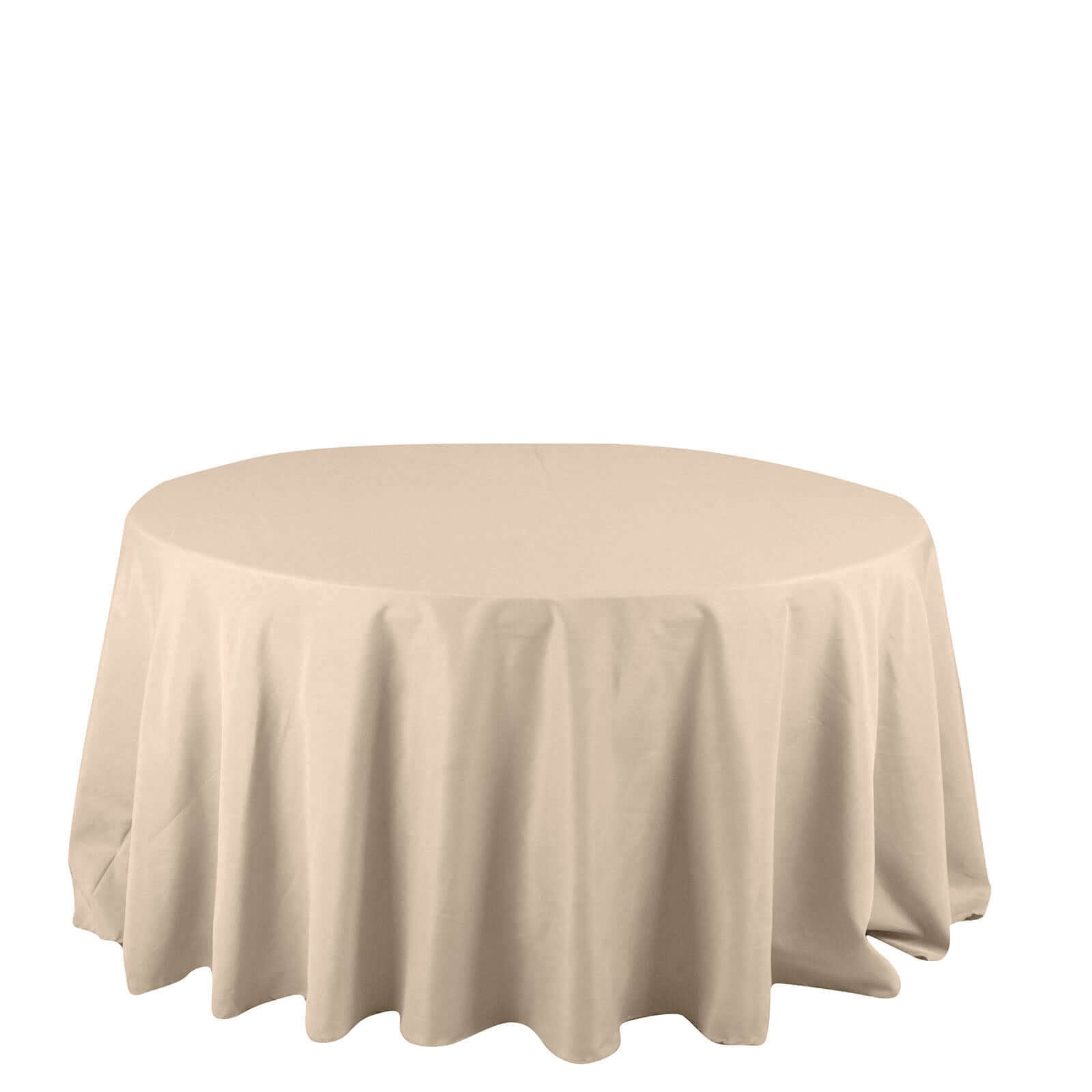 Polyester 132" Round Tablecloth Nude - Seamless Chic Table Cover