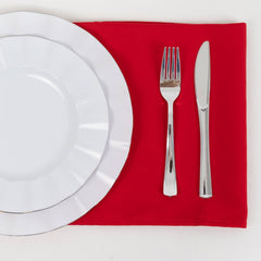 5 Pack Cotton Blend 20"x20" Napkins Red - Wrinkle-Resistant & Washable Dinner Napkins
