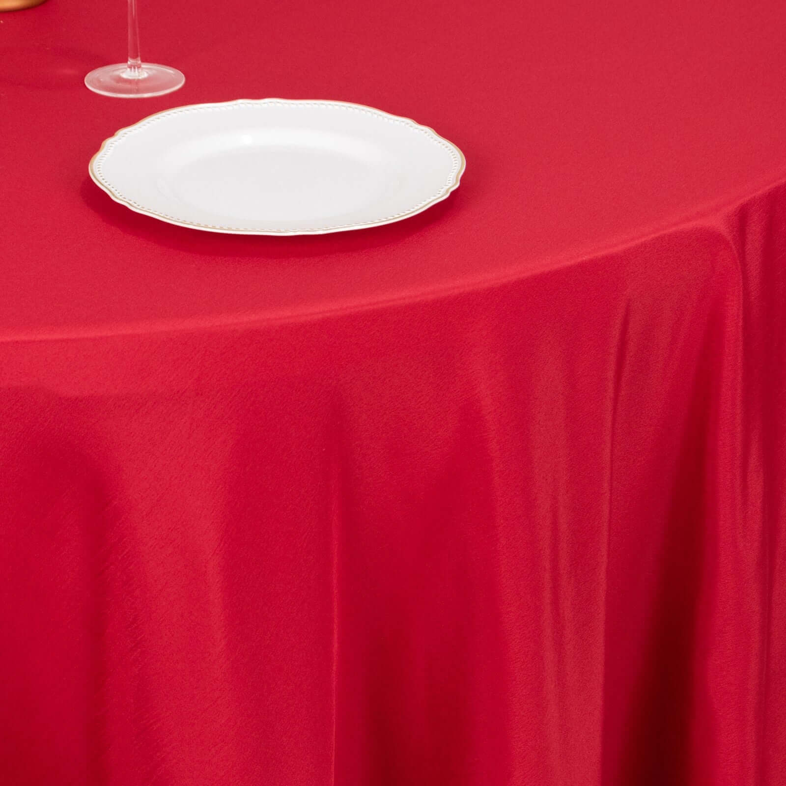 Polyester 120" Round Tablecloth Wine - Seamless Wrinkle-Resistant Table Cover