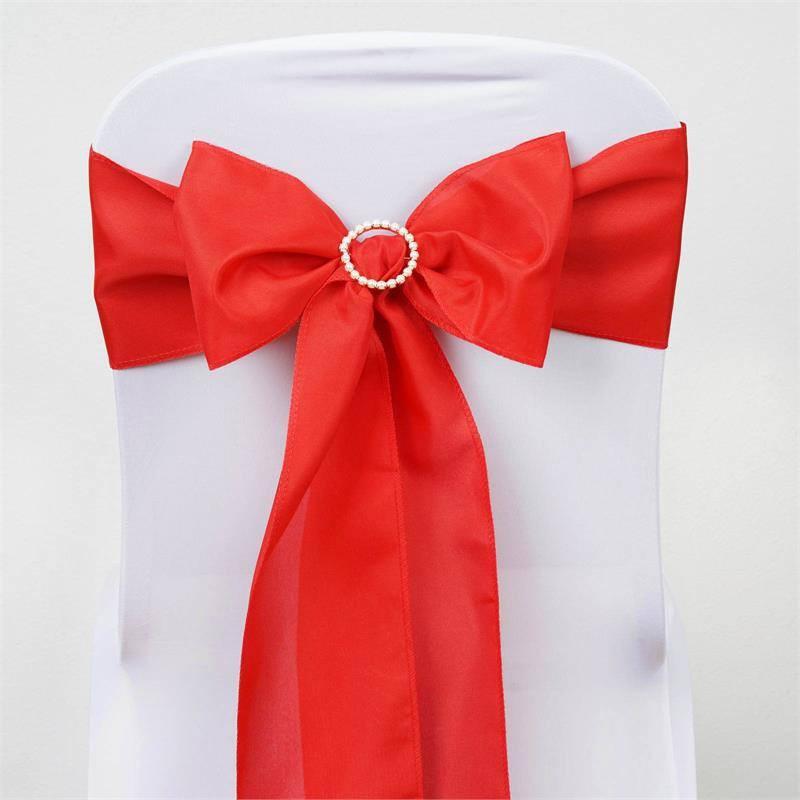 5 Pack Polyester Chair Sashes Red 6"x108"