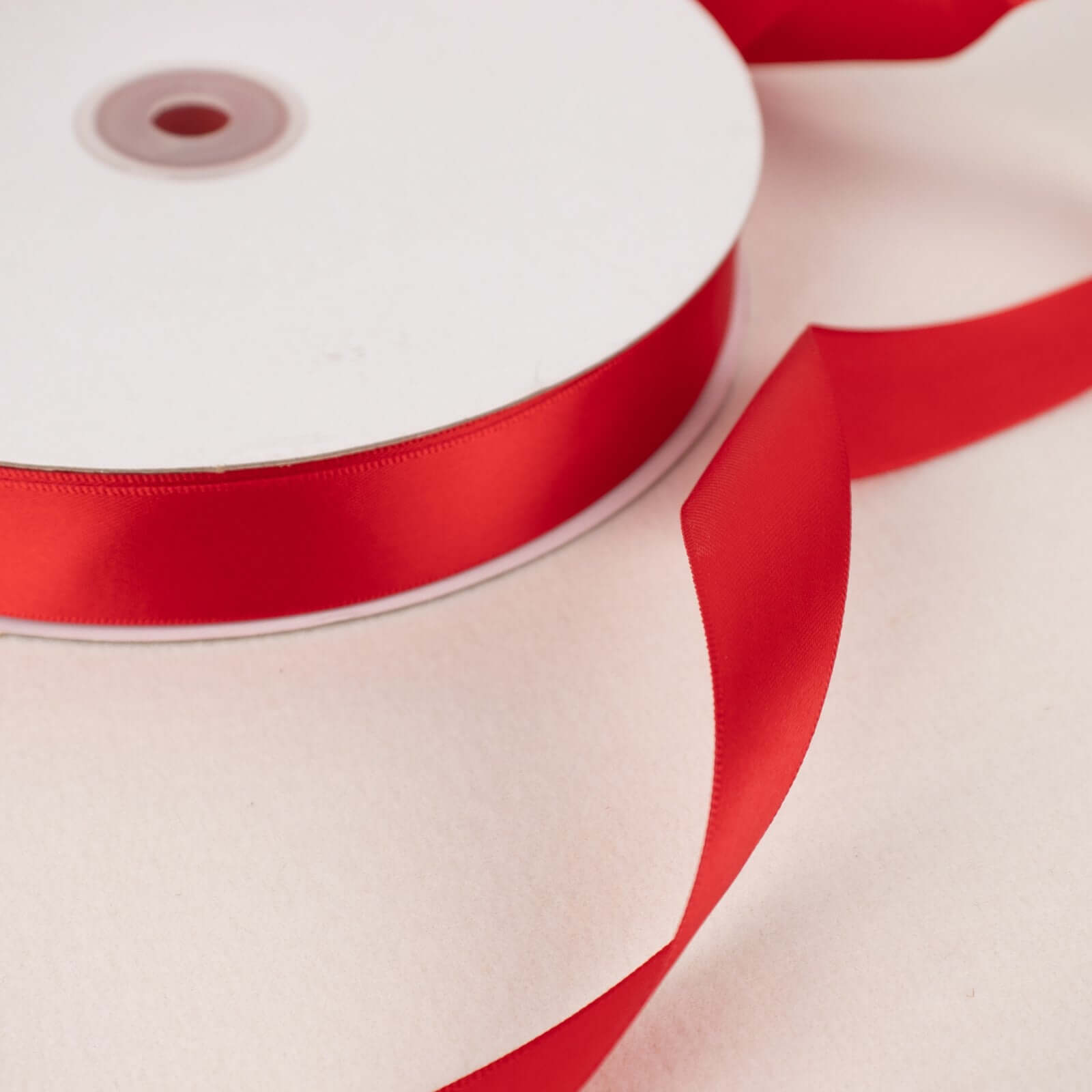 100 Yards 7 8" Red Single Face Decorative Satin Ribbon