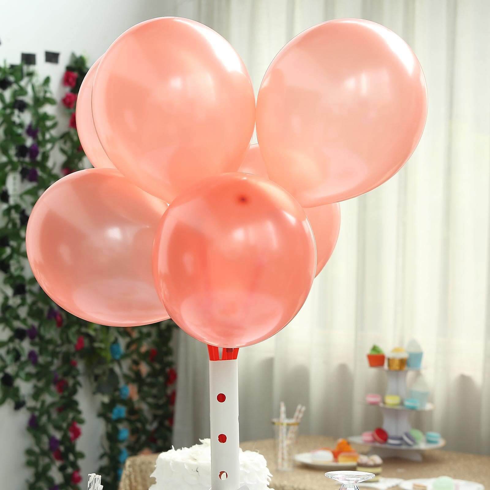 25 Pack 12" Shiny Pearl Rose Gold Latex Helium or Air Balloons