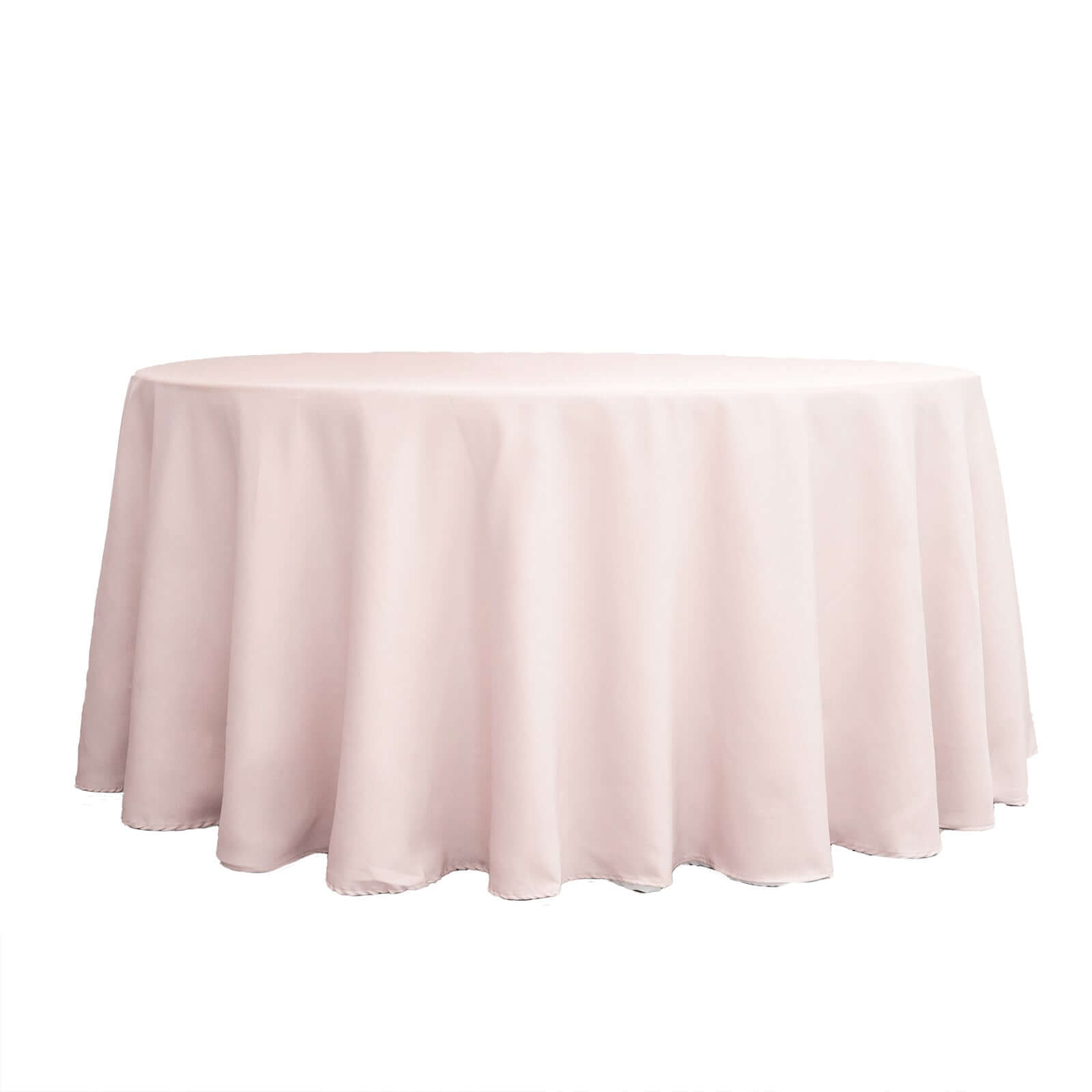 Polyester 132" Round Tablecloth Blush - Seamless Chic Table Cover