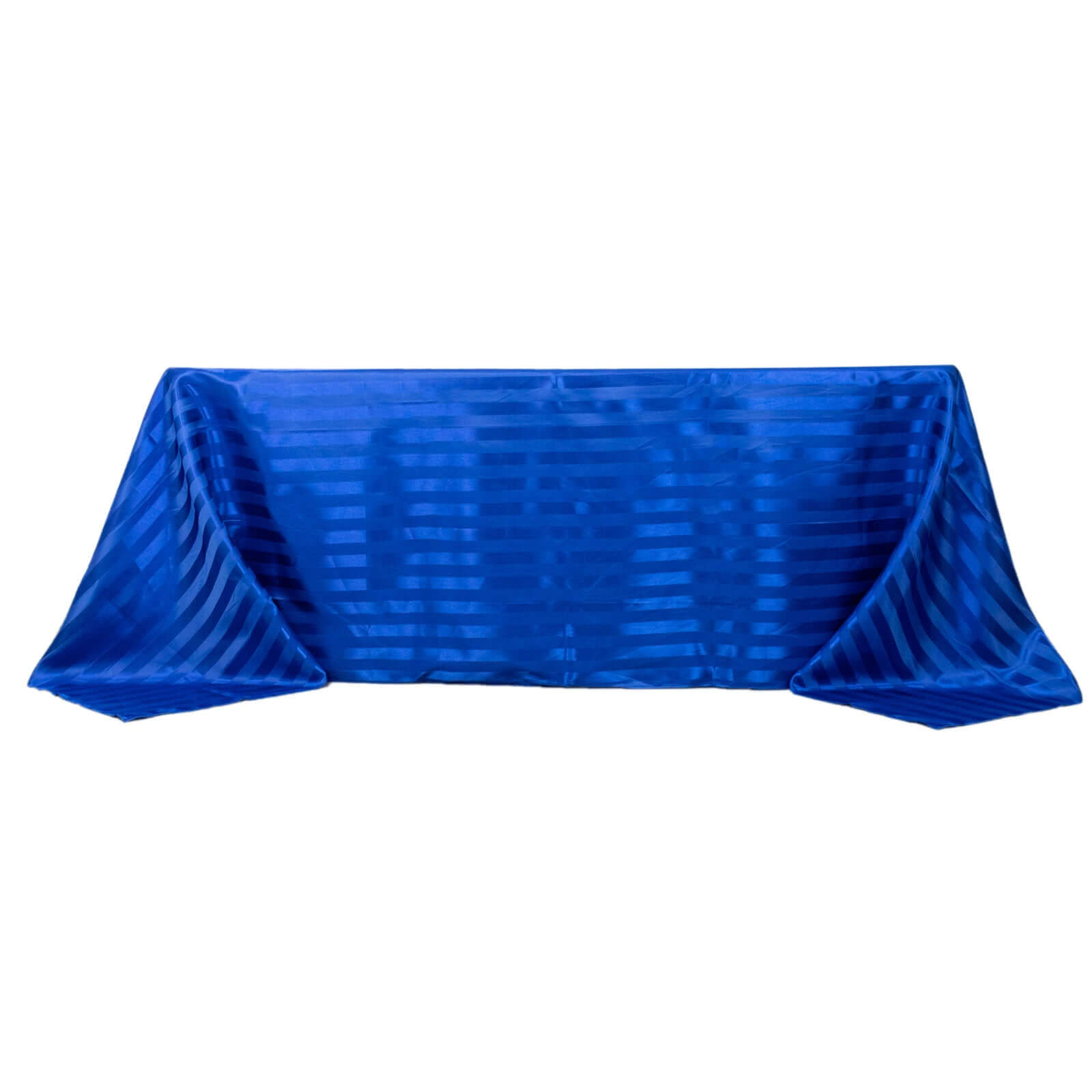 Satin Striped 90"x132" Rectangular Tablecloth Royal Blue Satin Stripe - Seamless Silky Smooth Table Cover