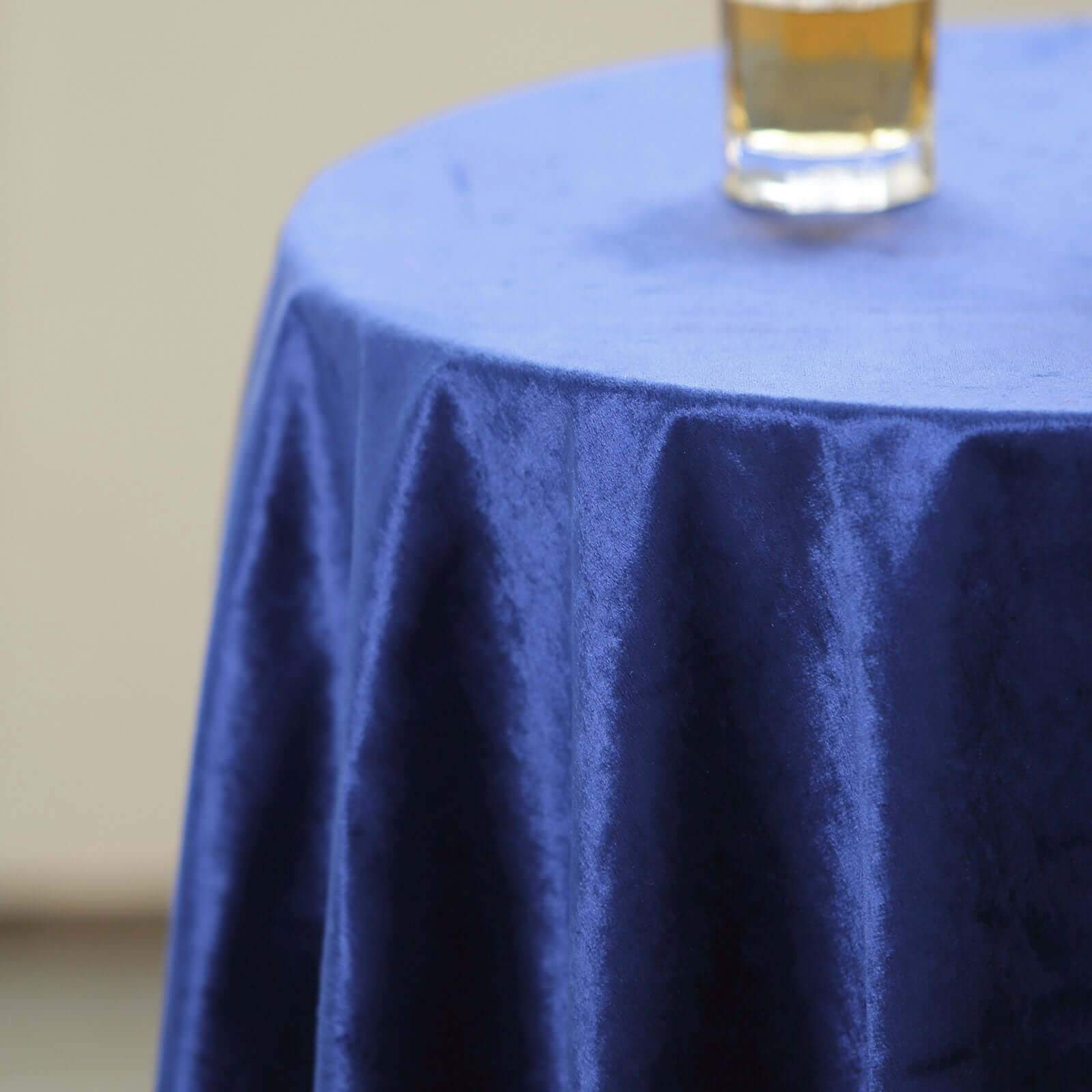 54"x54" Royal Blue Seamless Premium Velvet Square Tablecloth, Reusable Linen