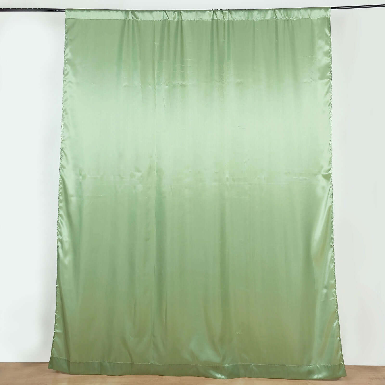 8ftx10ft Sage Green Satin Event Curtain Drapes, Backdrop Event Panel