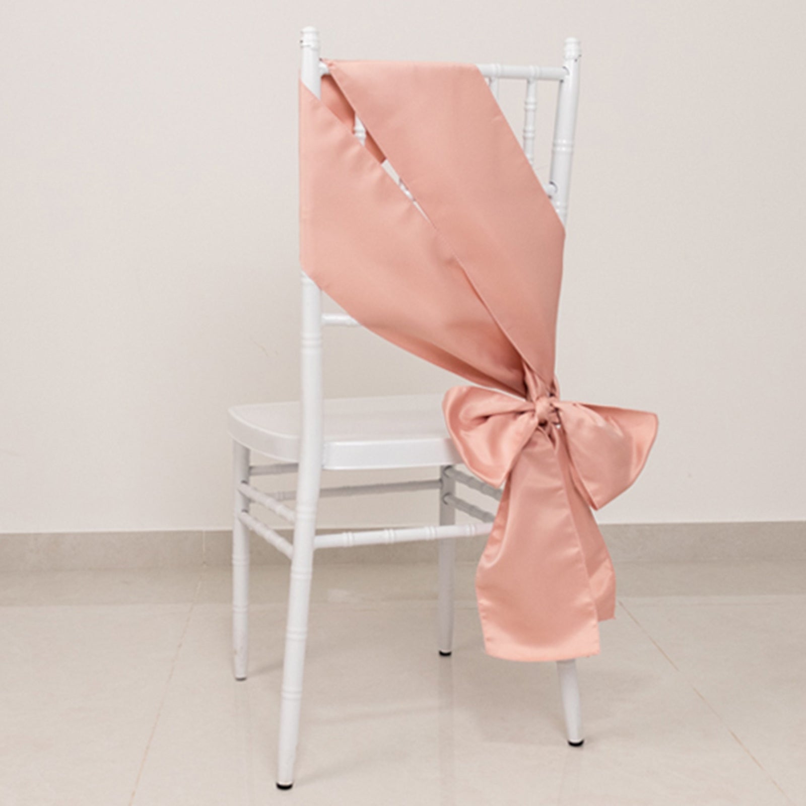 5 Pack Lamour Satin 6"x106" Chair Sashes Dusty Rose - Stylish Reusable Decorative Bows