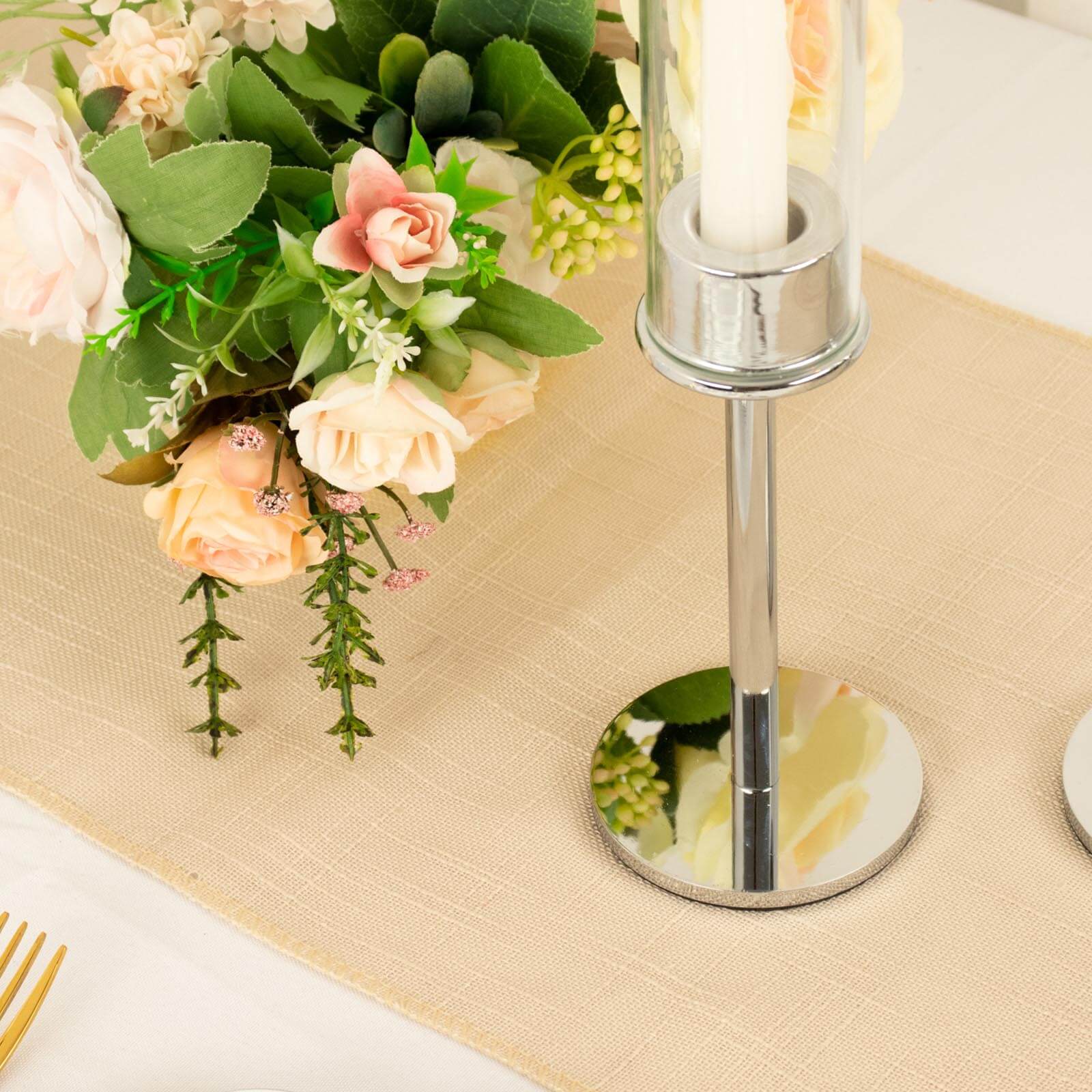 2-Pack Silver Metal Taper Candlestick Holders, Clear Glass Hurricane Candle Stands With Chimney Candle Shades 16"